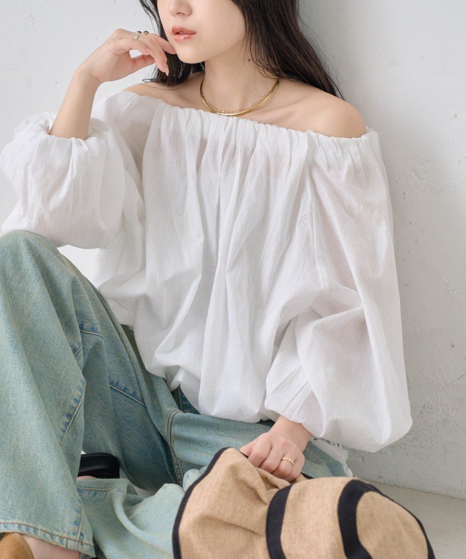 CIAOPANIC TYPY(チャオパニックティピー) 【india】2WAY裾紐ギャザードビーブラウス