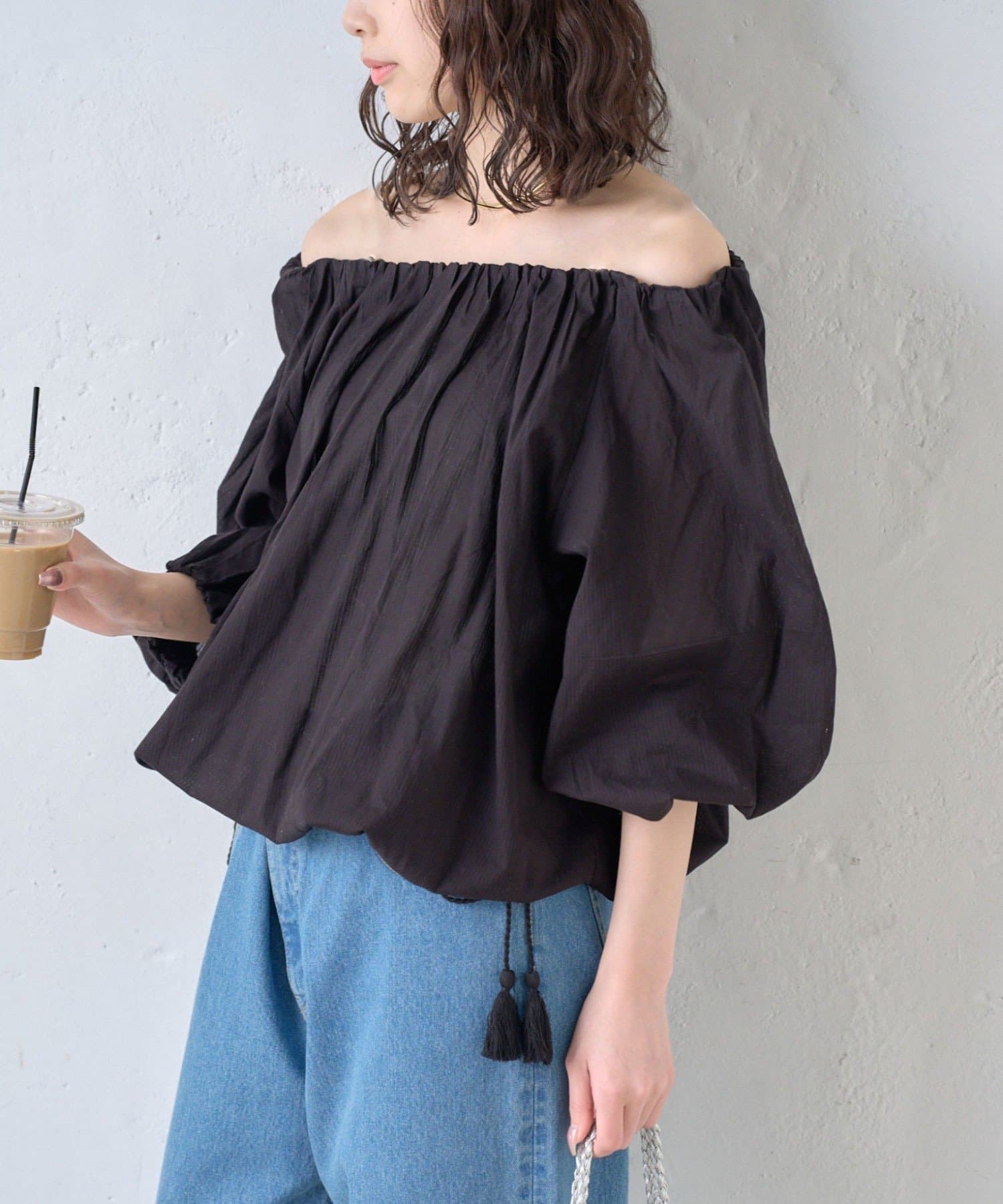 CIAOPANIC TYPY(チャオパニックティピー) 【india】2WAY裾紐ギャザードビーブラウス