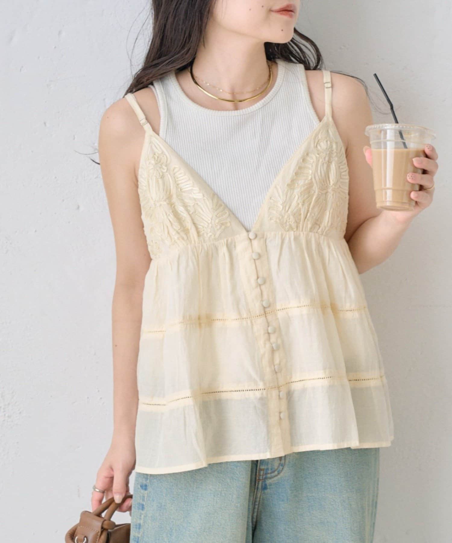 CIAOPANIC TYPY(チャオパニックティピー) 【india】コード刺繍キャミビスチェ