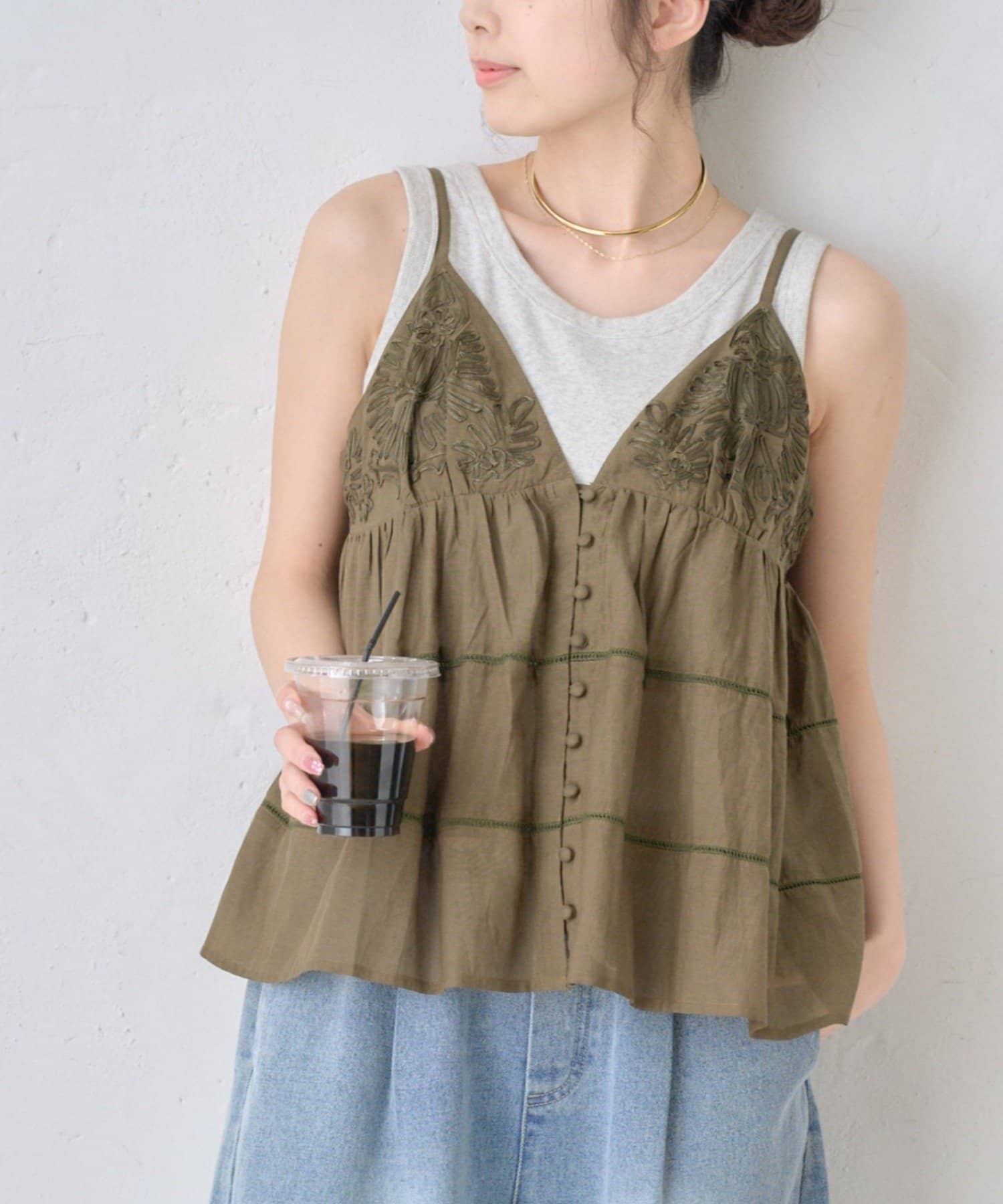 CIAOPANIC TYPY(チャオパニックティピー) 【india】コード刺繍キャミビスチェ