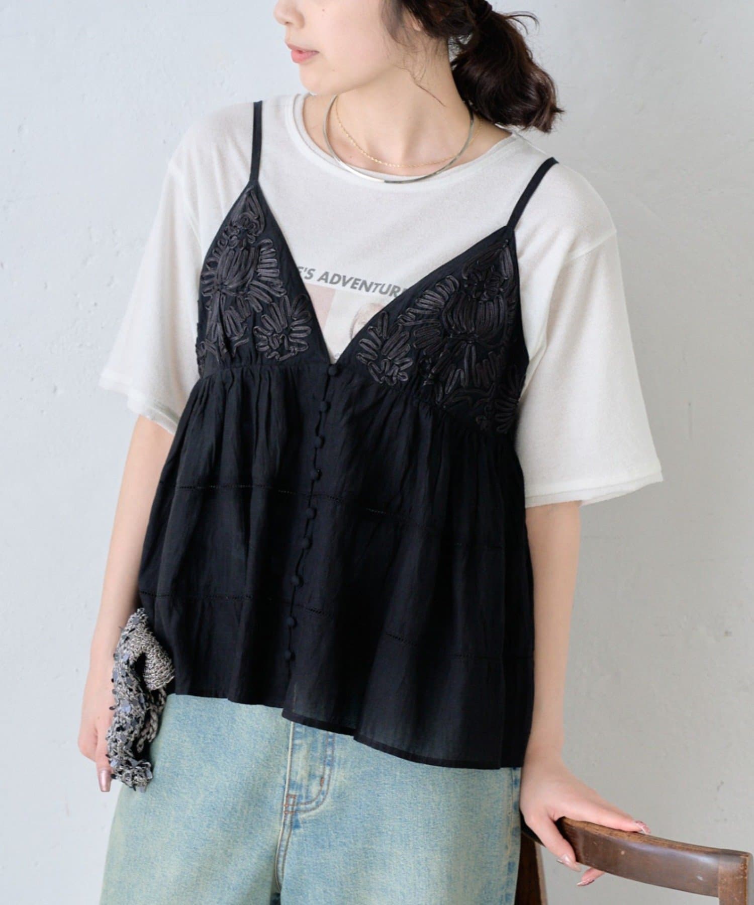 CIAOPANIC TYPY(チャオパニックティピー) 【india】コード刺繍キャミビスチェ