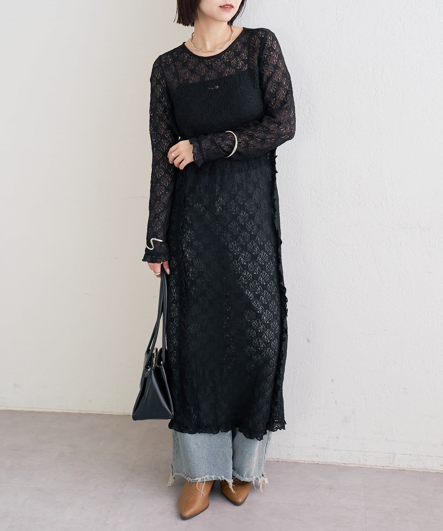 mystic(ミスティック) カットレース切替ワンピース