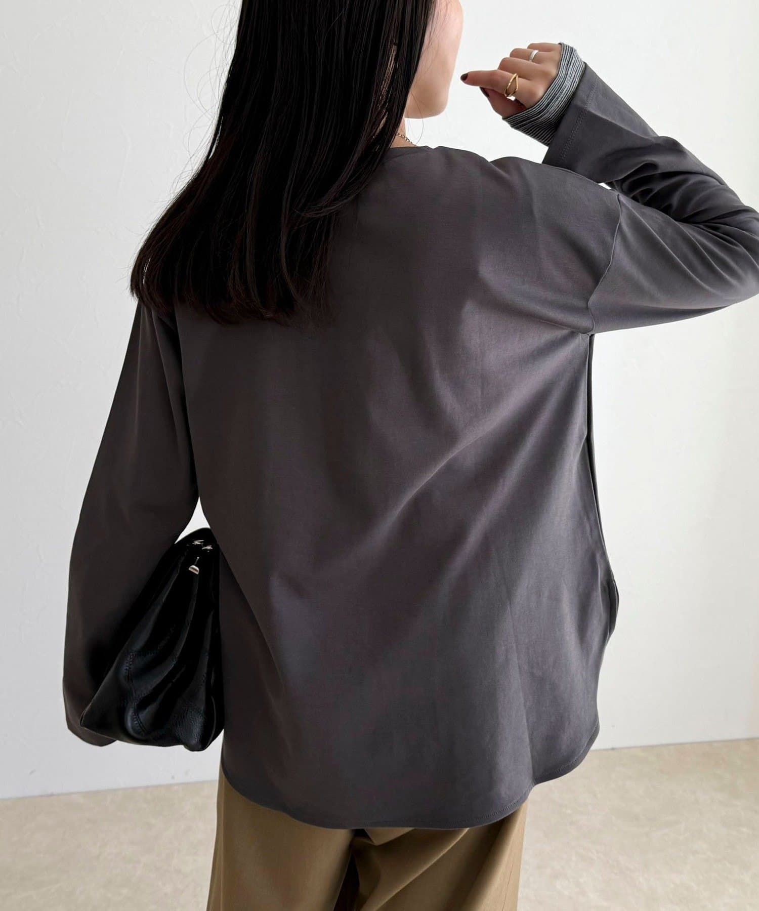 FREDY & GLOSTER(フレディ アンド グロスター) スムースラウンドヘムロンTシャツ