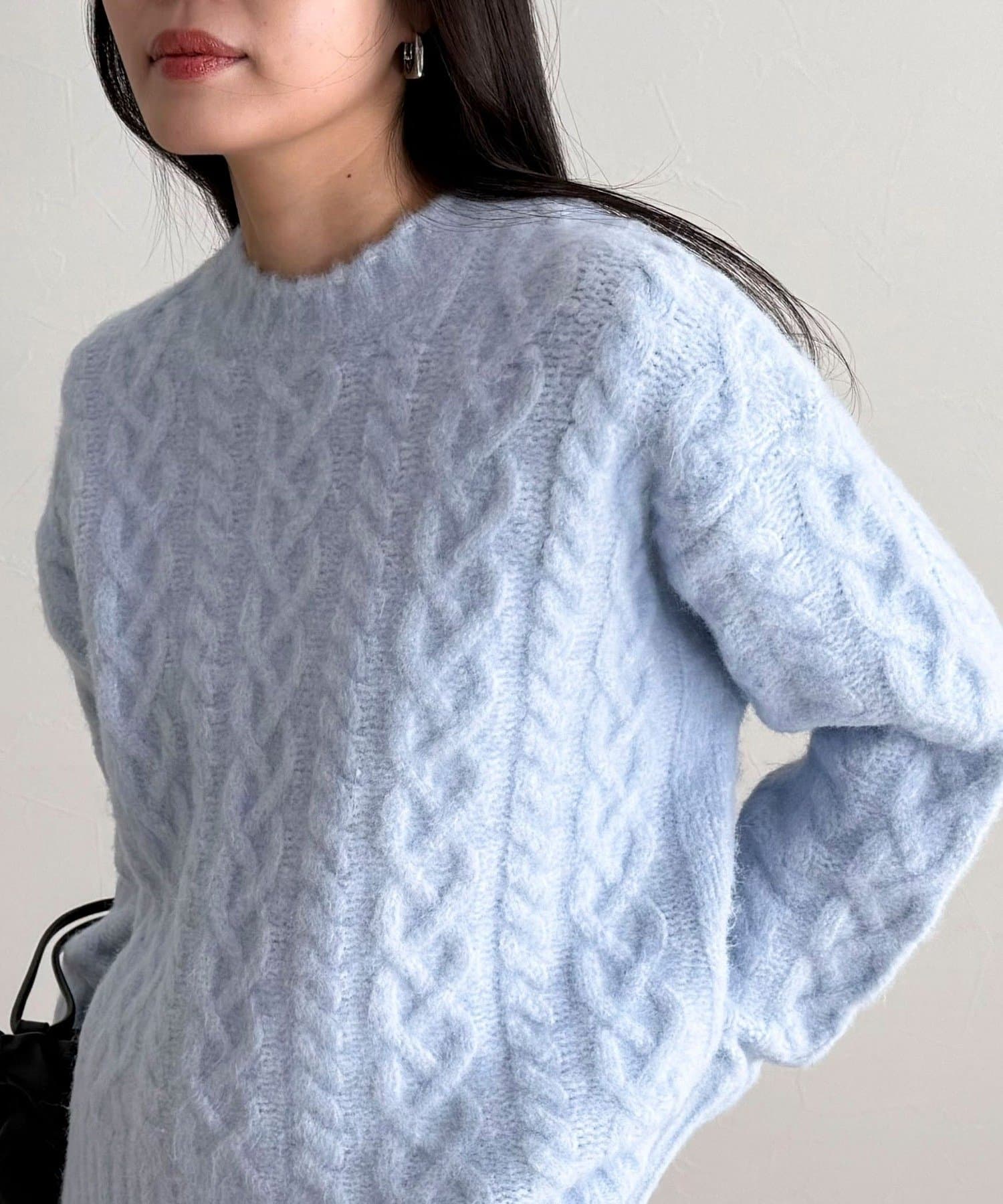 FREDY & GLOSTER(フレディ アンド グロスター) ふわふわ柄編みニットプルオーバー