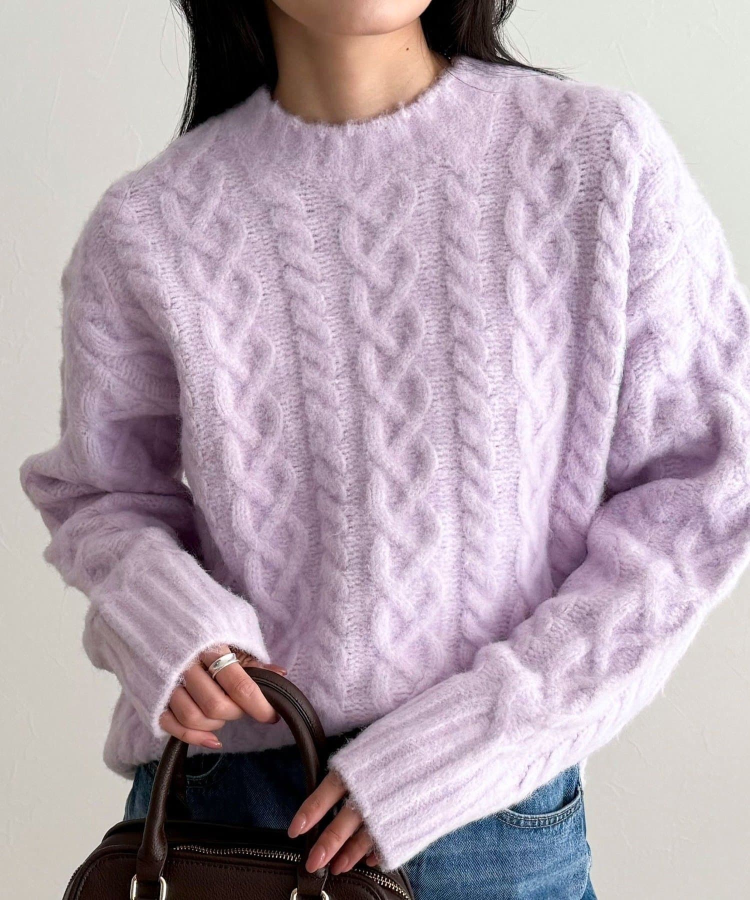 FREDY & GLOSTER(フレディ アンド グロスター) ふわふわ柄編みニットプルオーバー