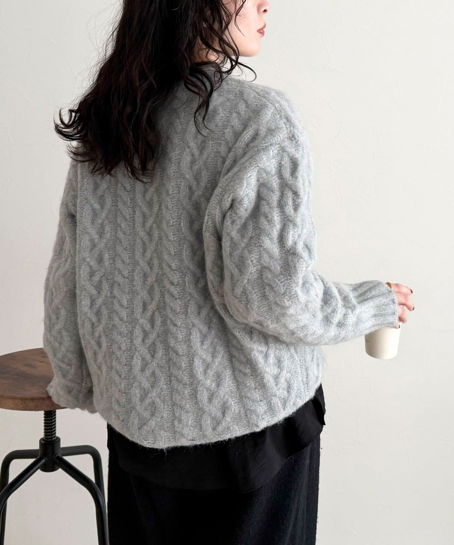 FREDY & GLOSTER(フレディ アンド グロスター) ふわふわ柄編みニットプルオーバー