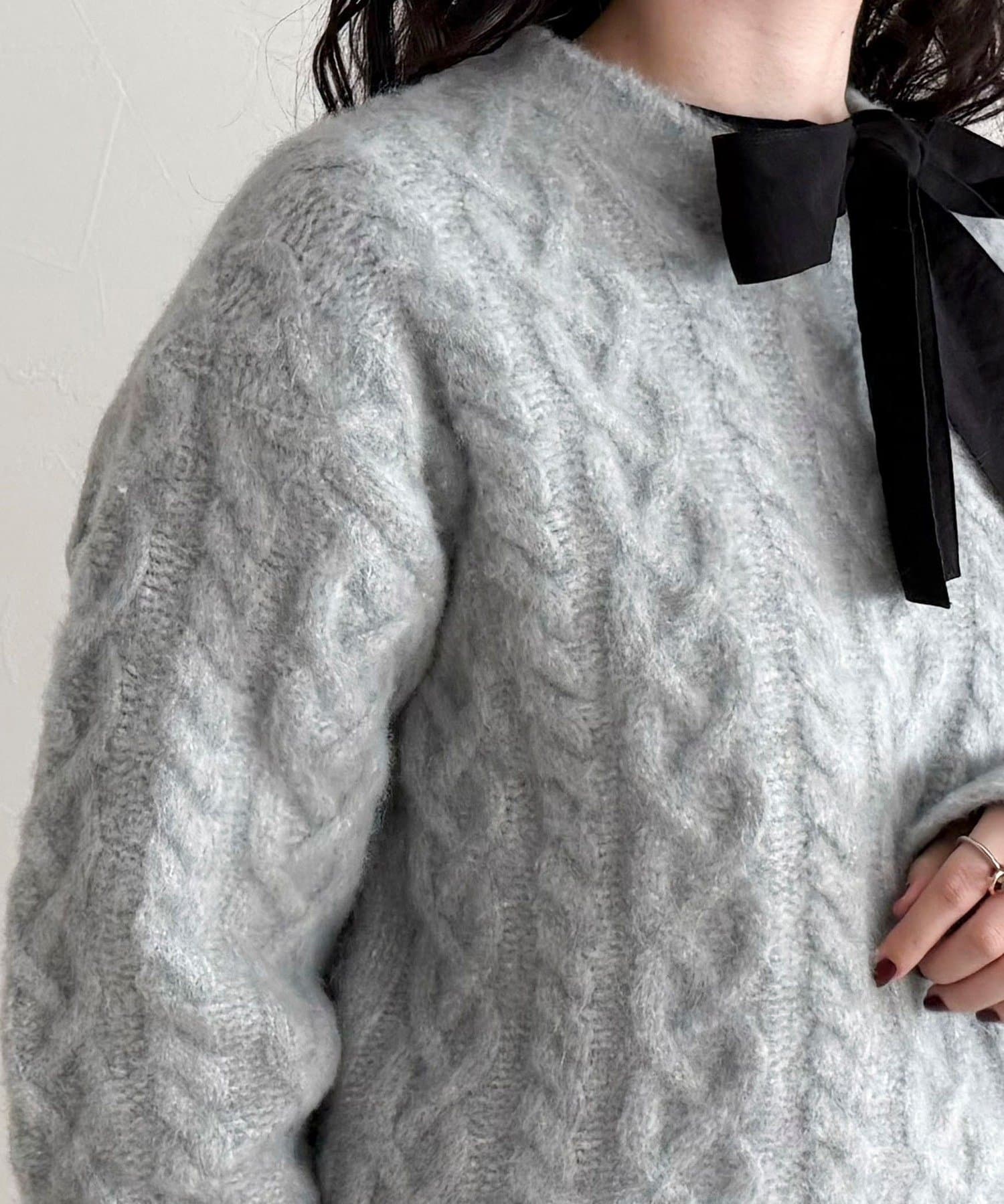 FREDY & GLOSTER(フレディ アンド グロスター) ふわふわ柄編みニットプルオーバー