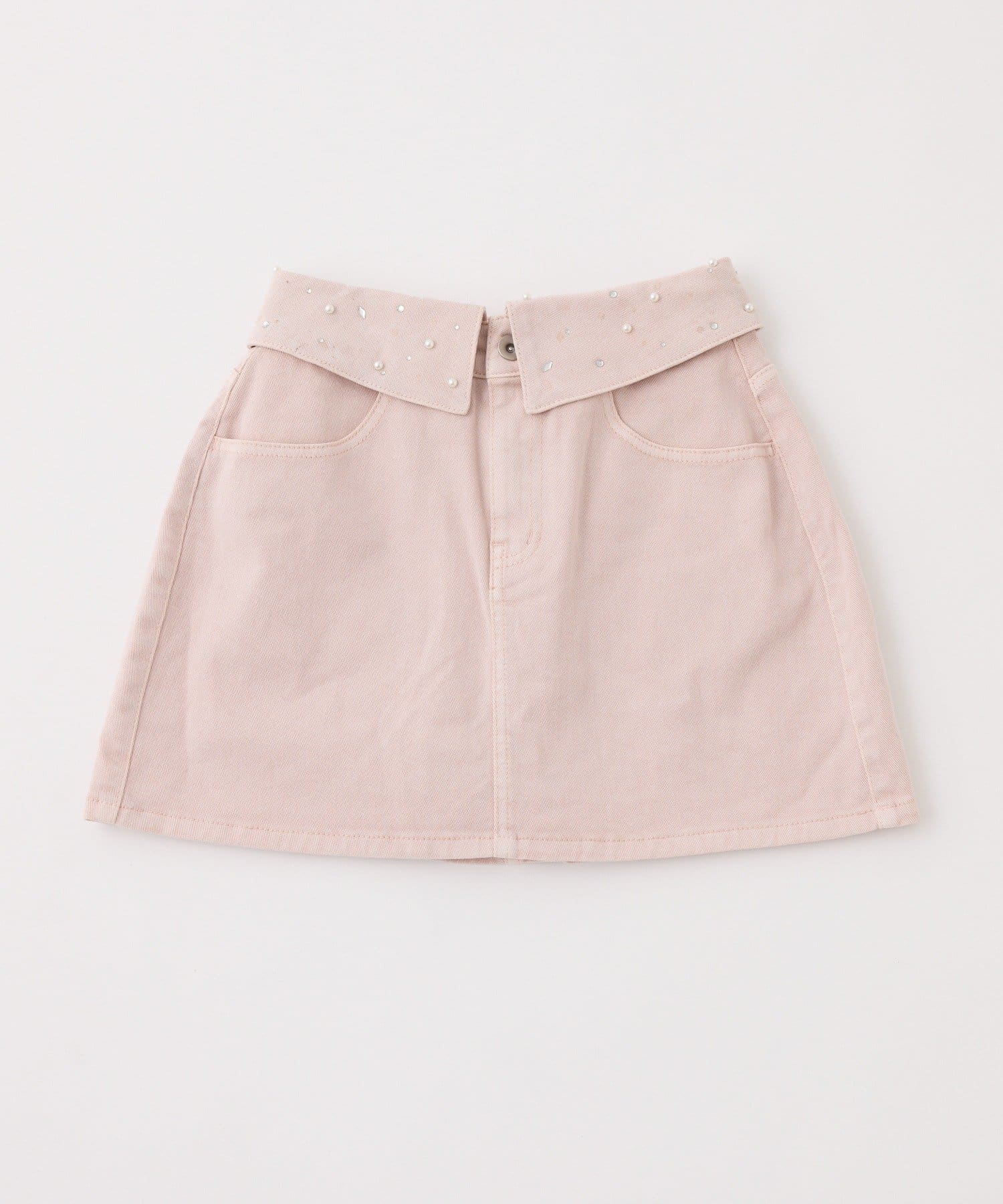 one after another NICE CLAUP(ワンアフターアナザー ナイスクラップ) ウェスト折り返しデニムミニ