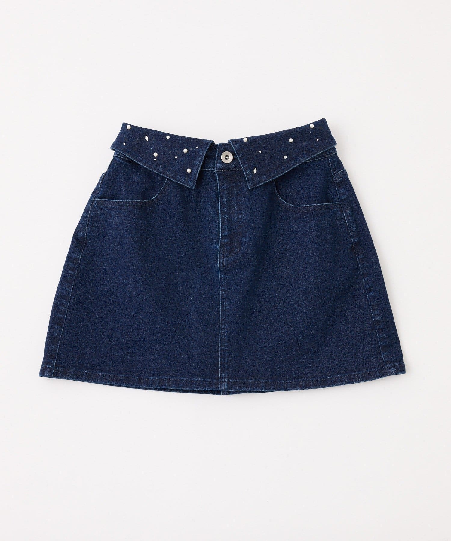 one after another NICE CLAUP(ワンアフターアナザー ナイスクラップ) ウェスト折り返しデニムミニ