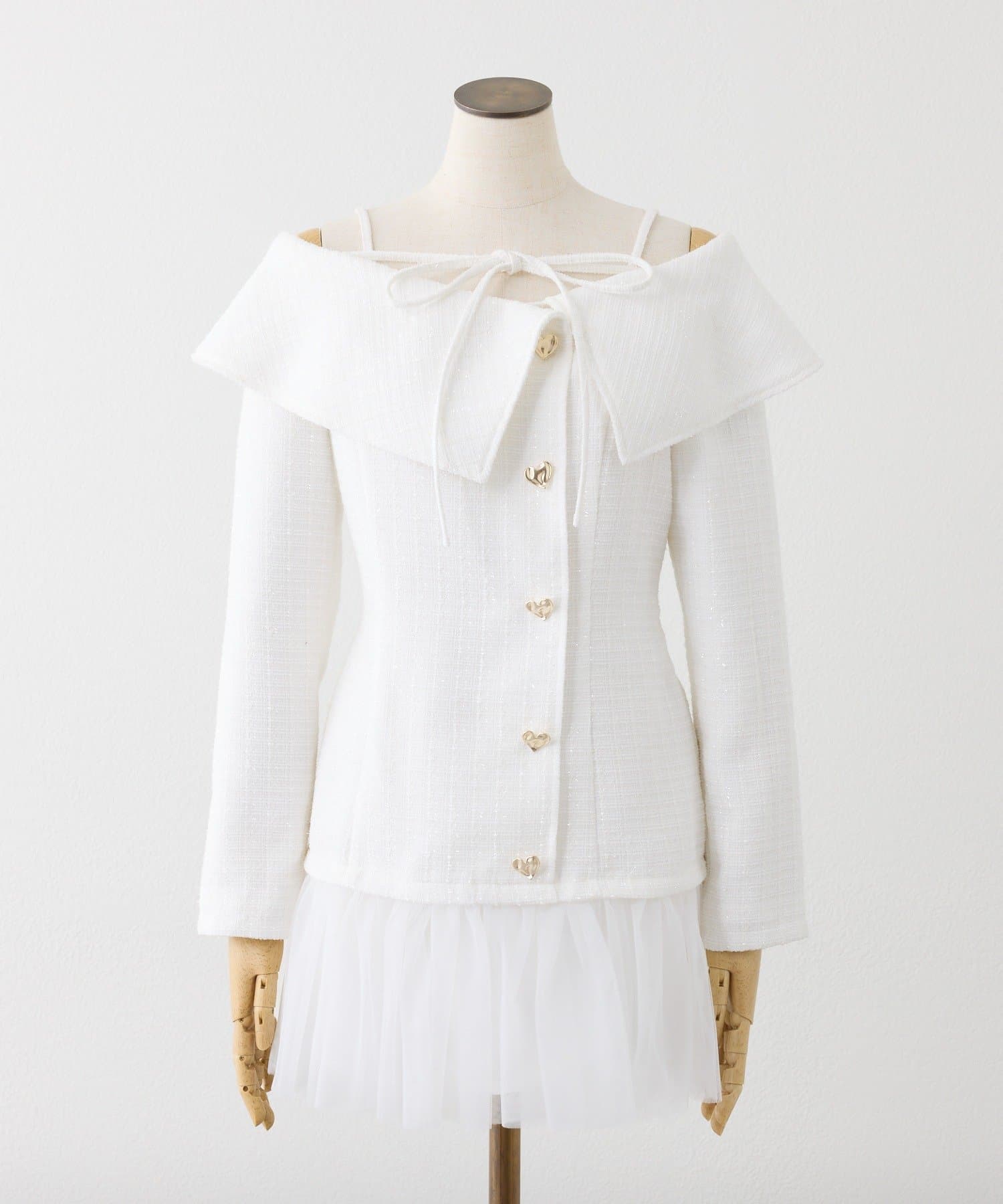 one after another NICE CLAUP(ワンアフターアナザー ナイスクラップ) 【Heart collection】ハートボタン切替しミニワンピース