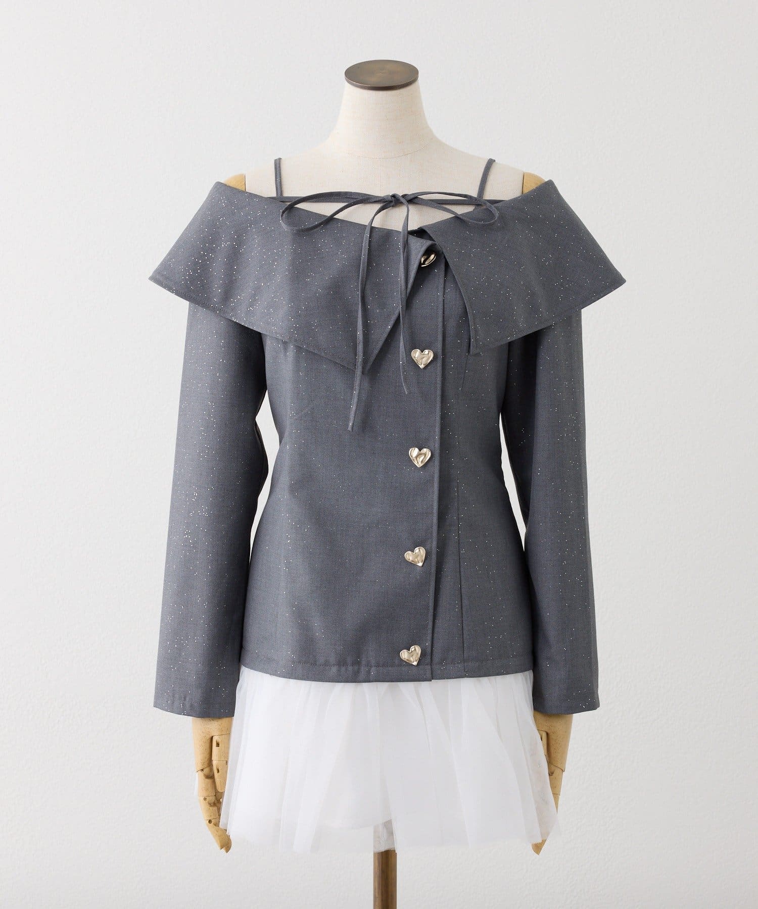 one after another NICE CLAUP(ワンアフターアナザー ナイスクラップ) 【Heart collection】ハートボタン切替しミニワンピース