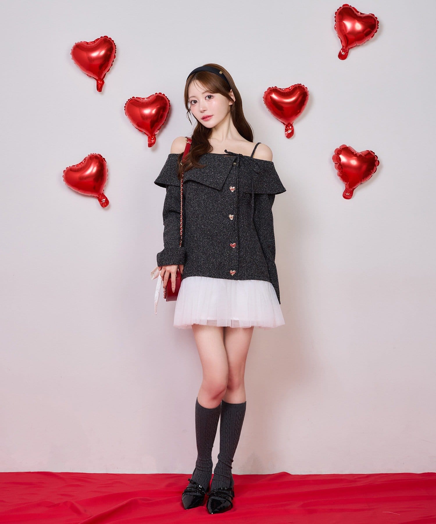 one after another NICE CLAUP(ワンアフターアナザー ナイスクラップ) 【Heart collection】ハートボタン切替ミニワンピース