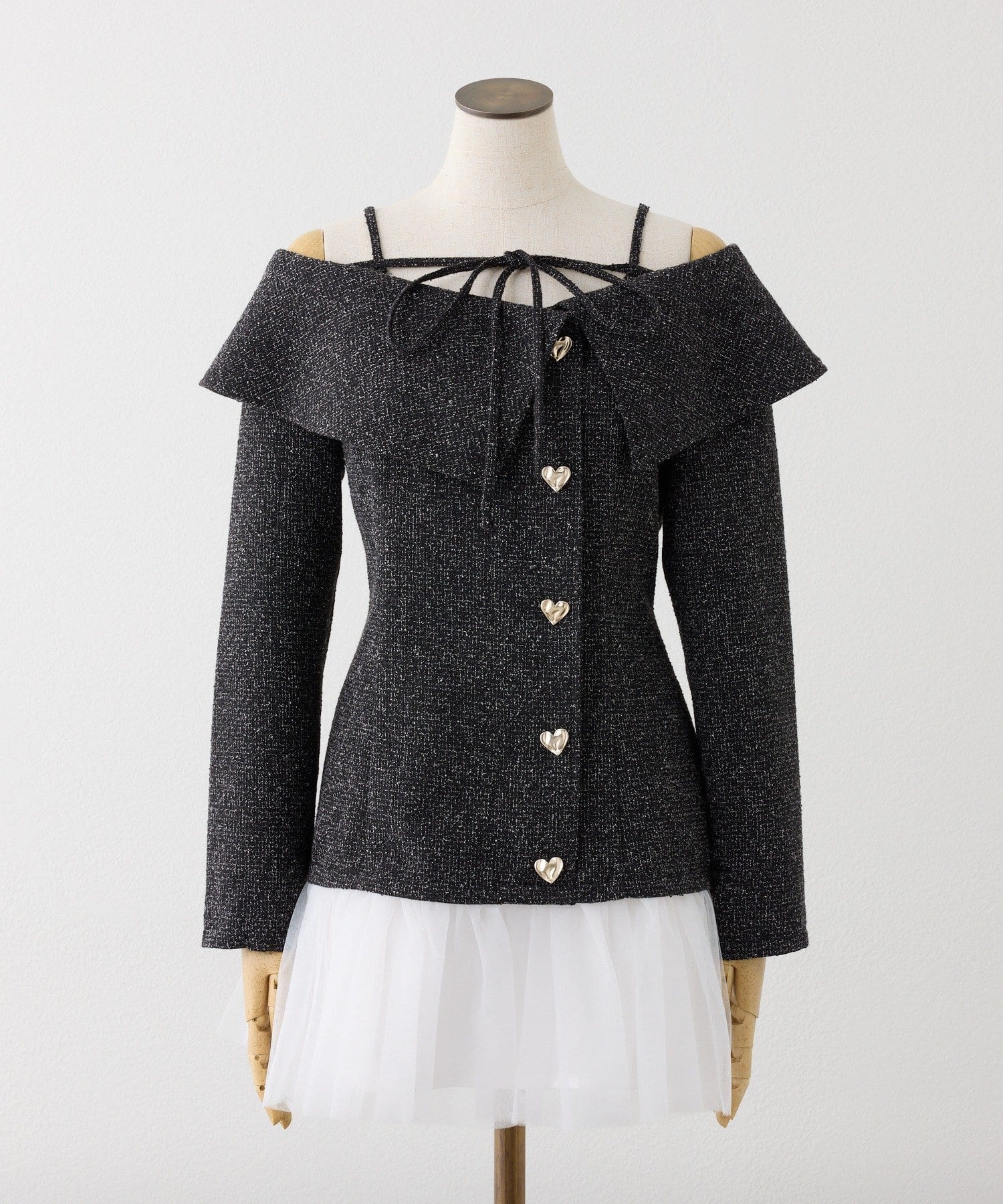 one after another NICE CLAUP(ワンアフターアナザー ナイスクラップ) 【Heart collection】ハートボタン切替ミニワンピース