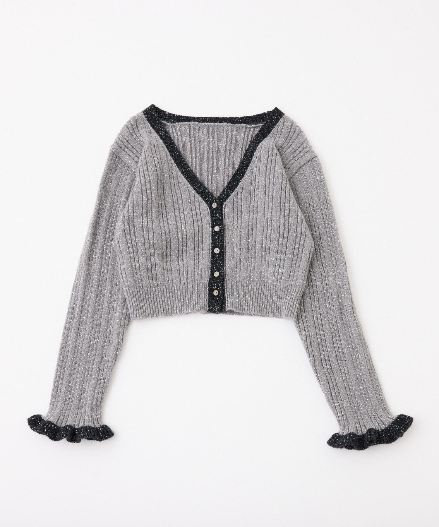 one after another NICE CLAUP(ワンアフターアナザー ナイスクラップ) 袖配色カーディガン