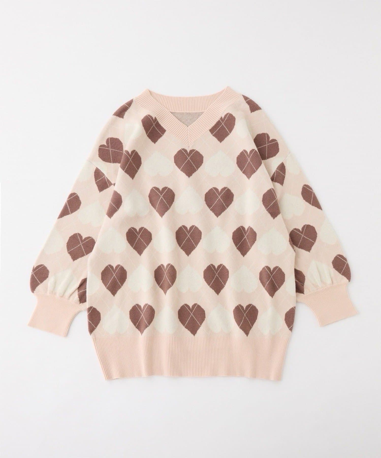 one after another NICE CLAUP(ワンアフターアナザー ナイスクラップ) 【Heart collection】ジャガードワンピ