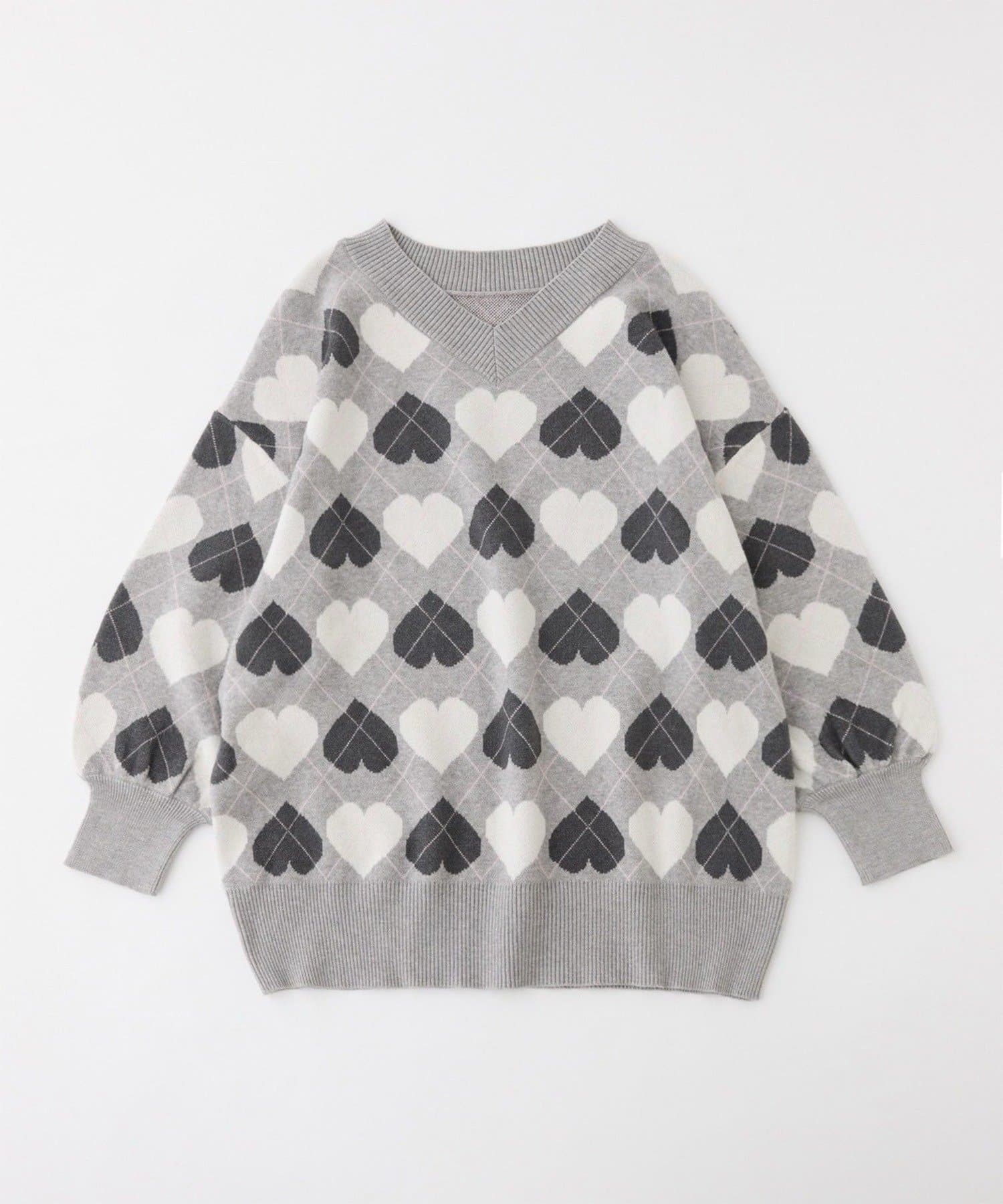 one after another NICE CLAUP(ワンアフターアナザー ナイスクラップ) 【Heart collection】ジャガードワンピ