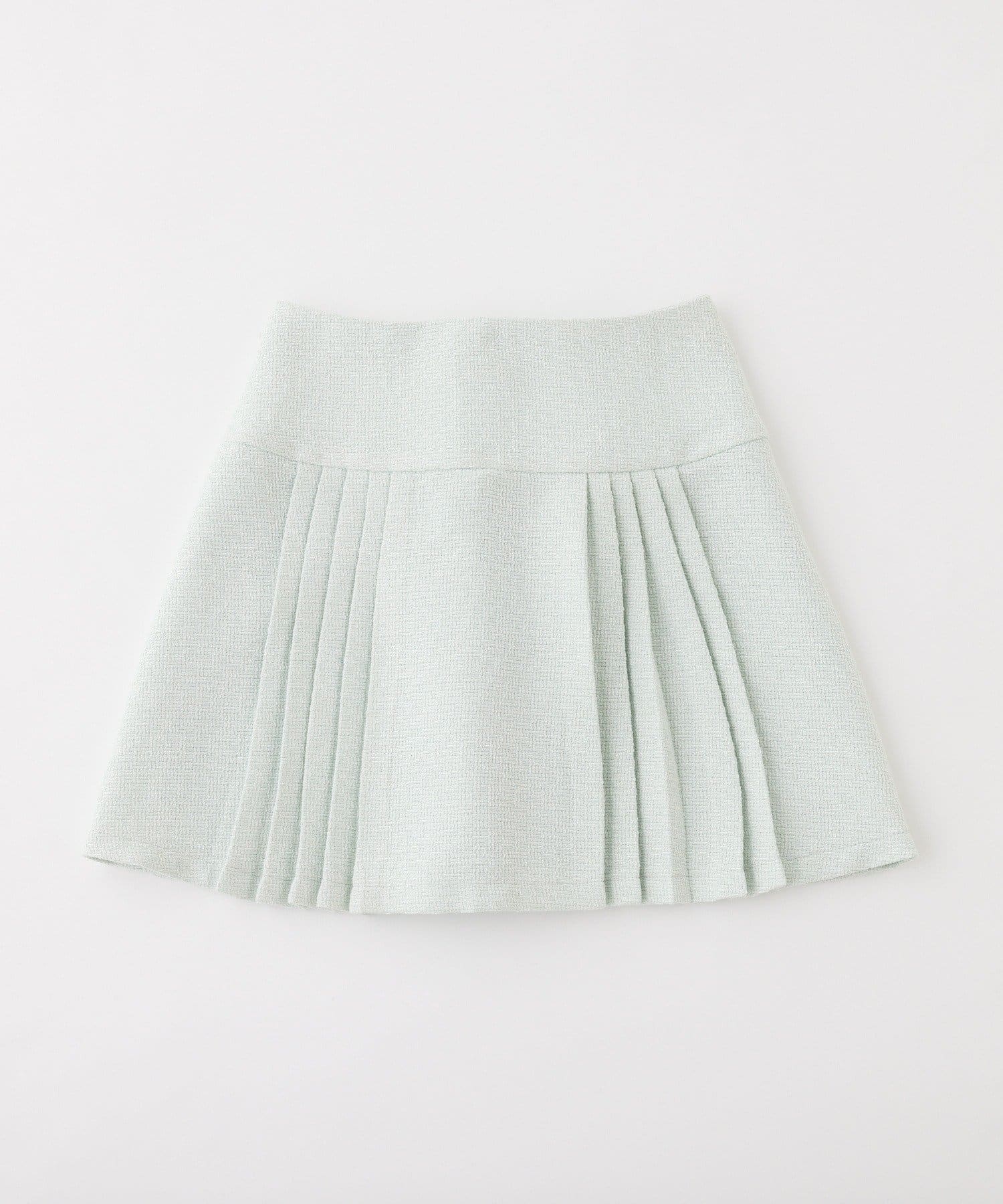 one after another NICE CLAUP(ワンアフターアナザー ナイスクラップ) 【premiumorder】ツイードプリーツスカート