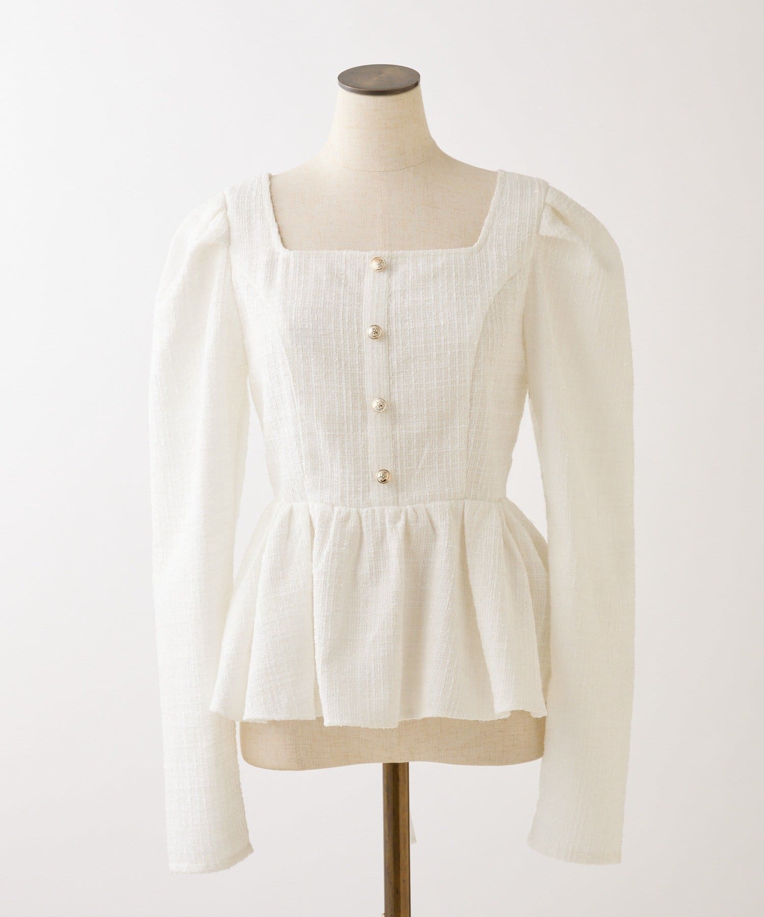 one after another NICE CLAUP(ワンアフターアナザー ナイスクラップ) バックレースアップペプラムブラウス