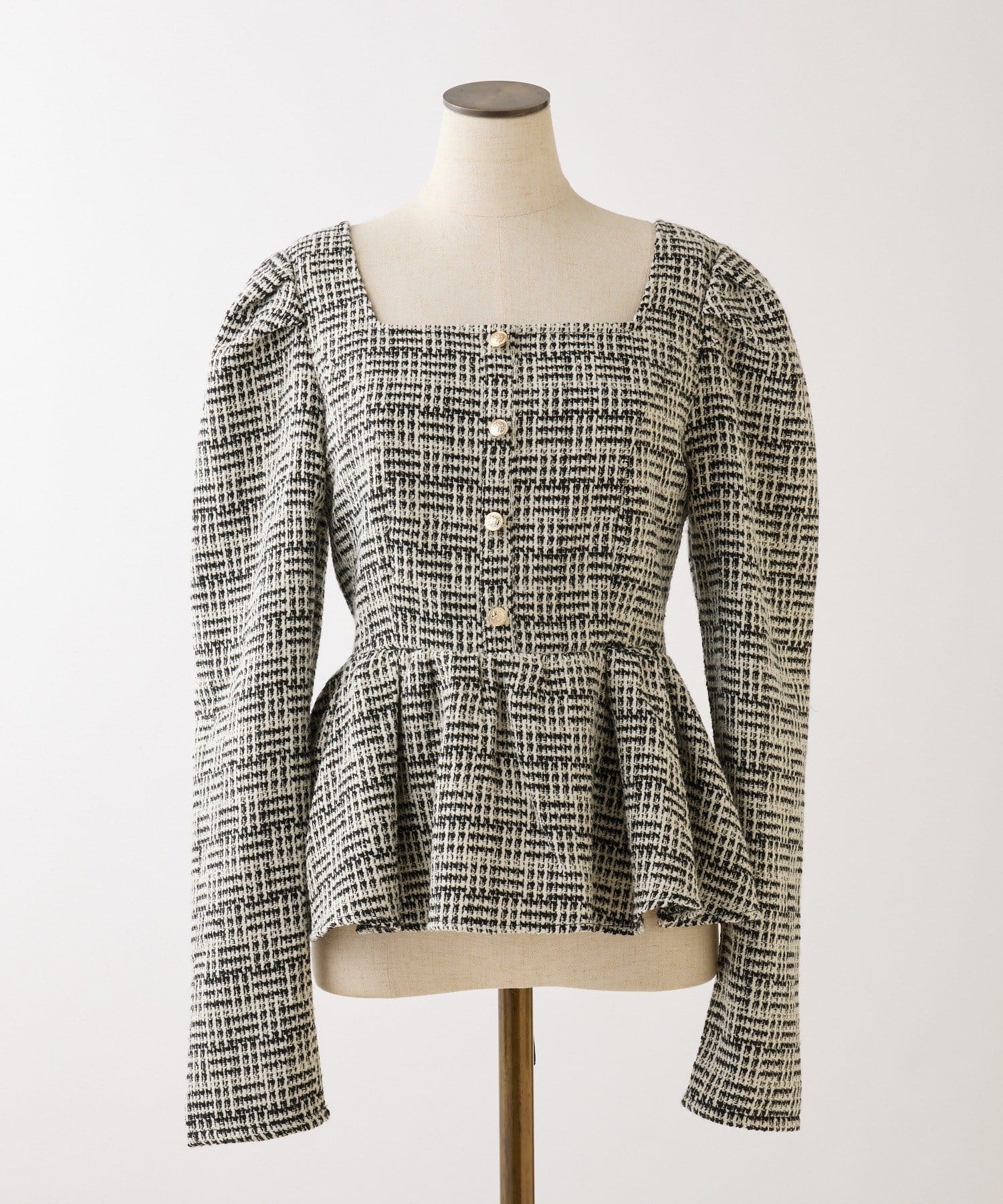 one after another NICE CLAUP(ワンアフターアナザー ナイスクラップ) バックレースアップペプラムブラウス