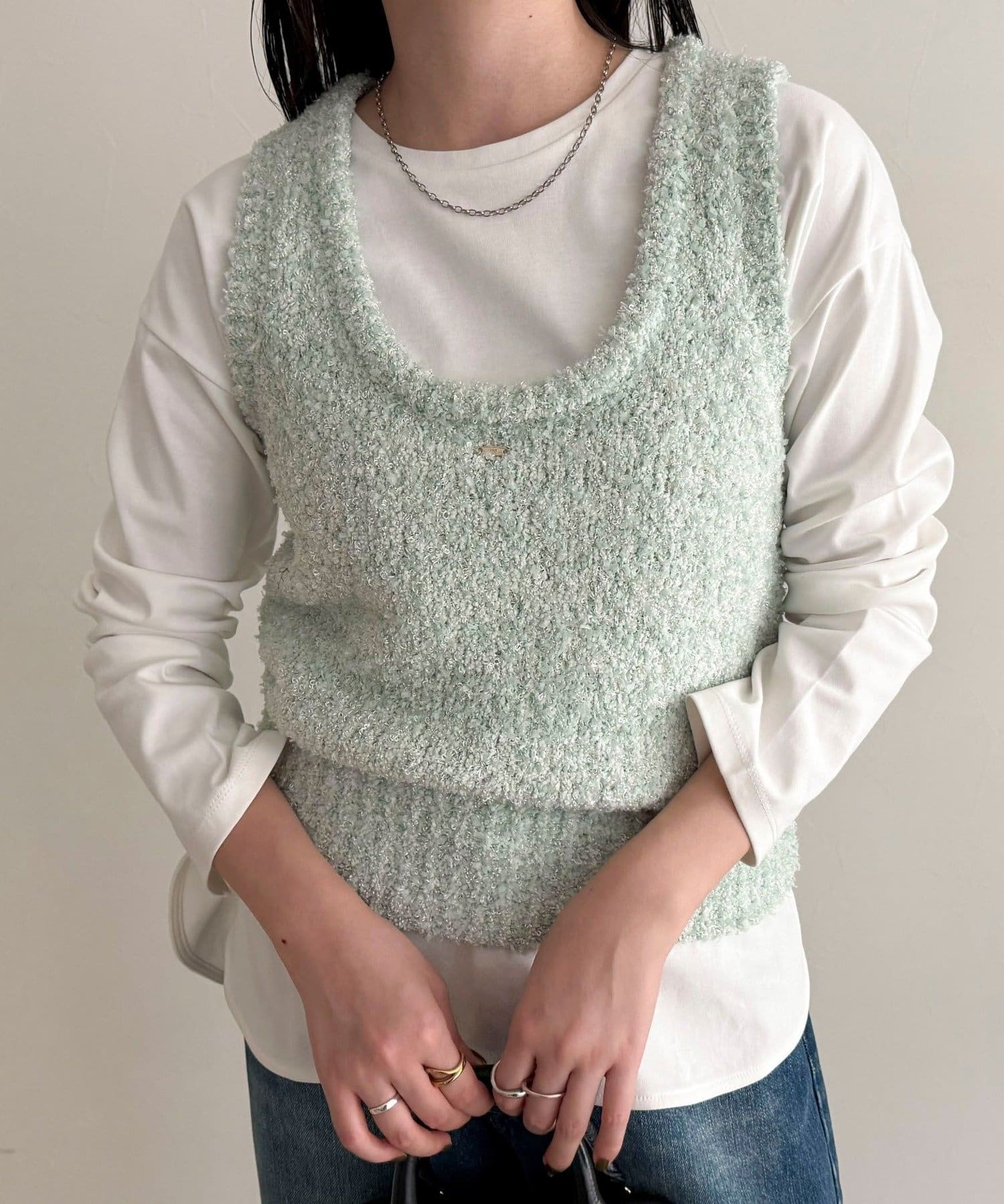 FREDY & GLOSTER(フレディ アンド グロスター) テープMIXニットベスト