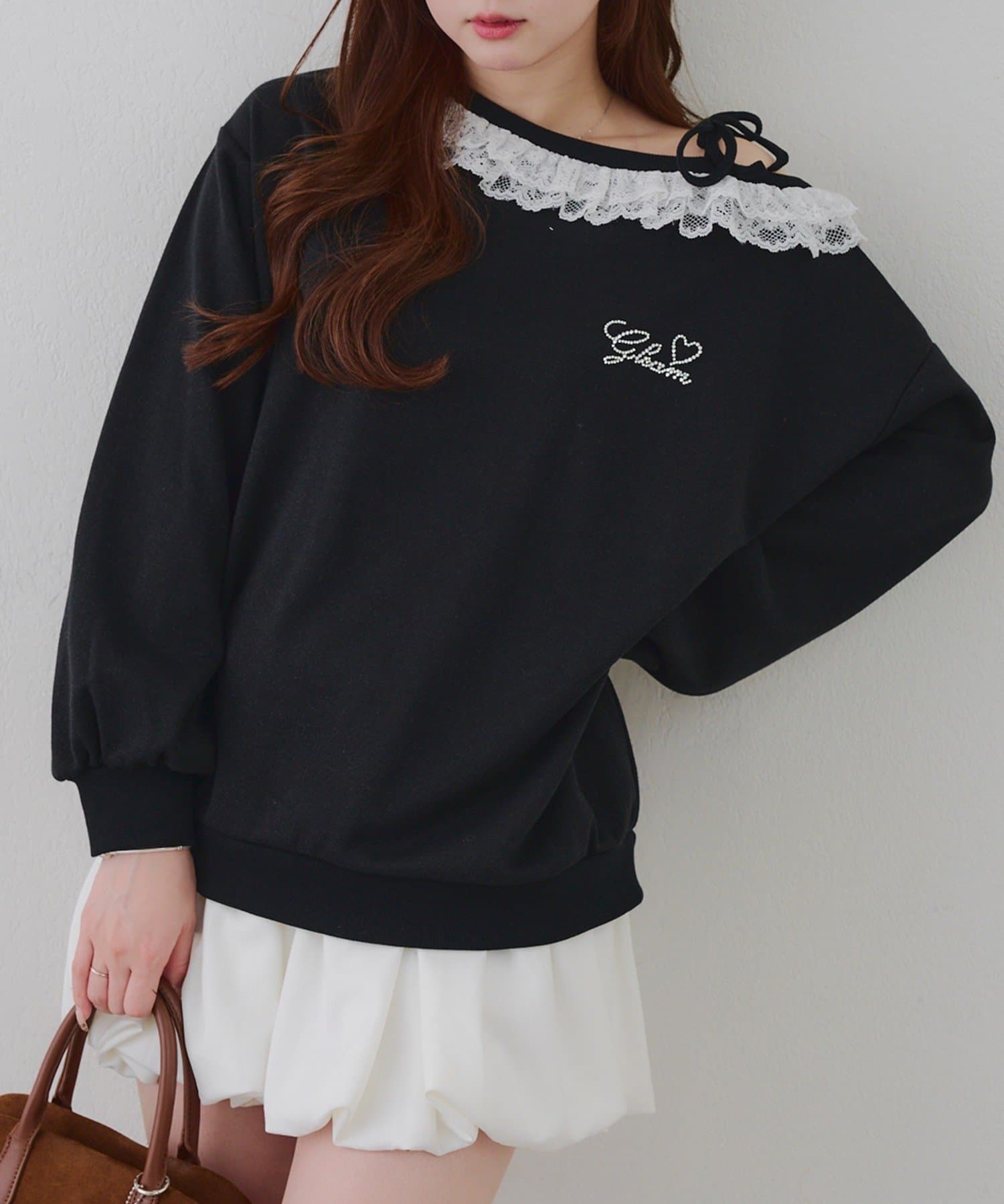 Remind me and forever(リマインドミーアンドフォーエバー) 【2026SS】【丈違い】ラメ裏毛ワンショルプルオーバー