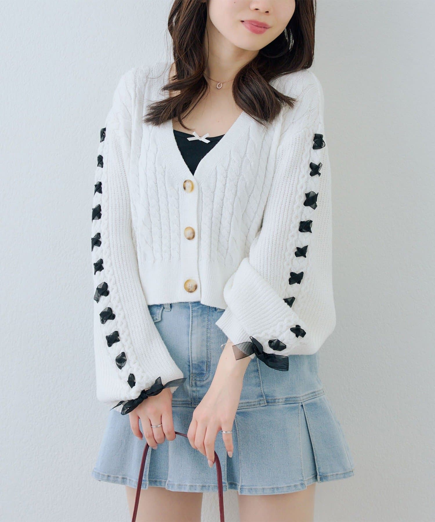 Remind me and forever(リマインドミーアンドフォーエバー) 袖レースアップカーデ