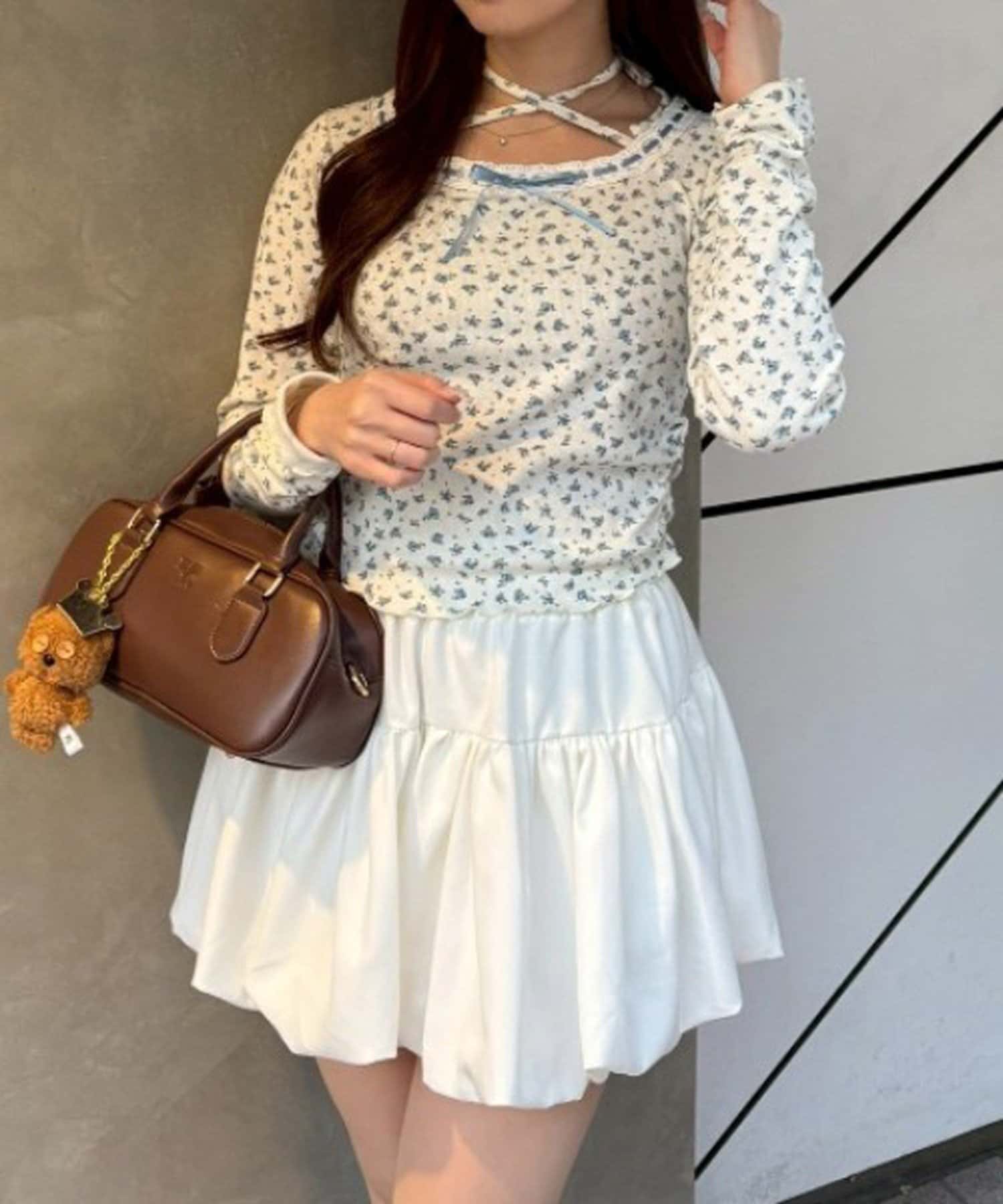 Remind me and forever(リマインドミーアンドフォーエバー) 衿レースリボンテレコトップス