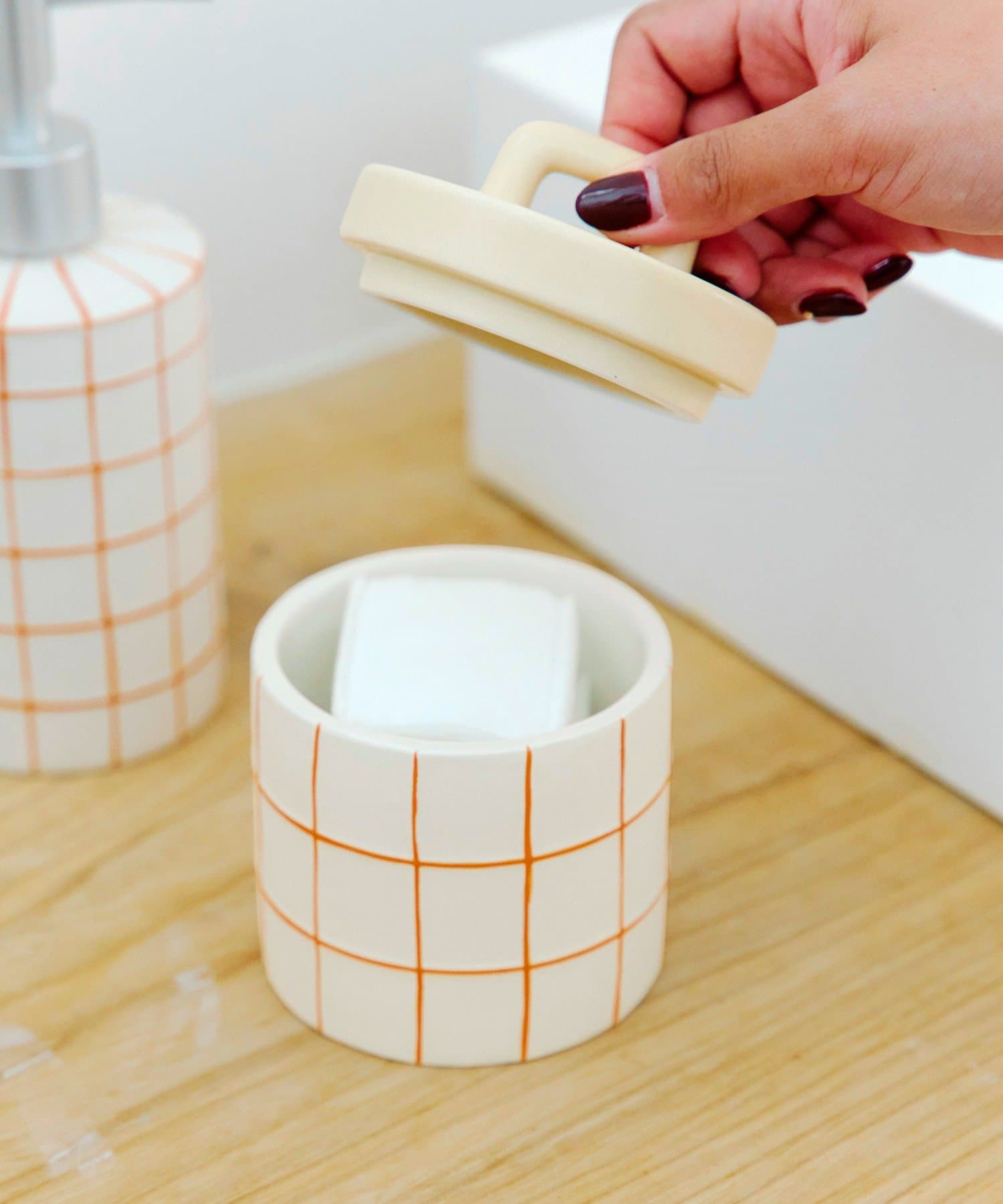 salut!(サリュ) チェックコットンケース／Colorful Sink Days