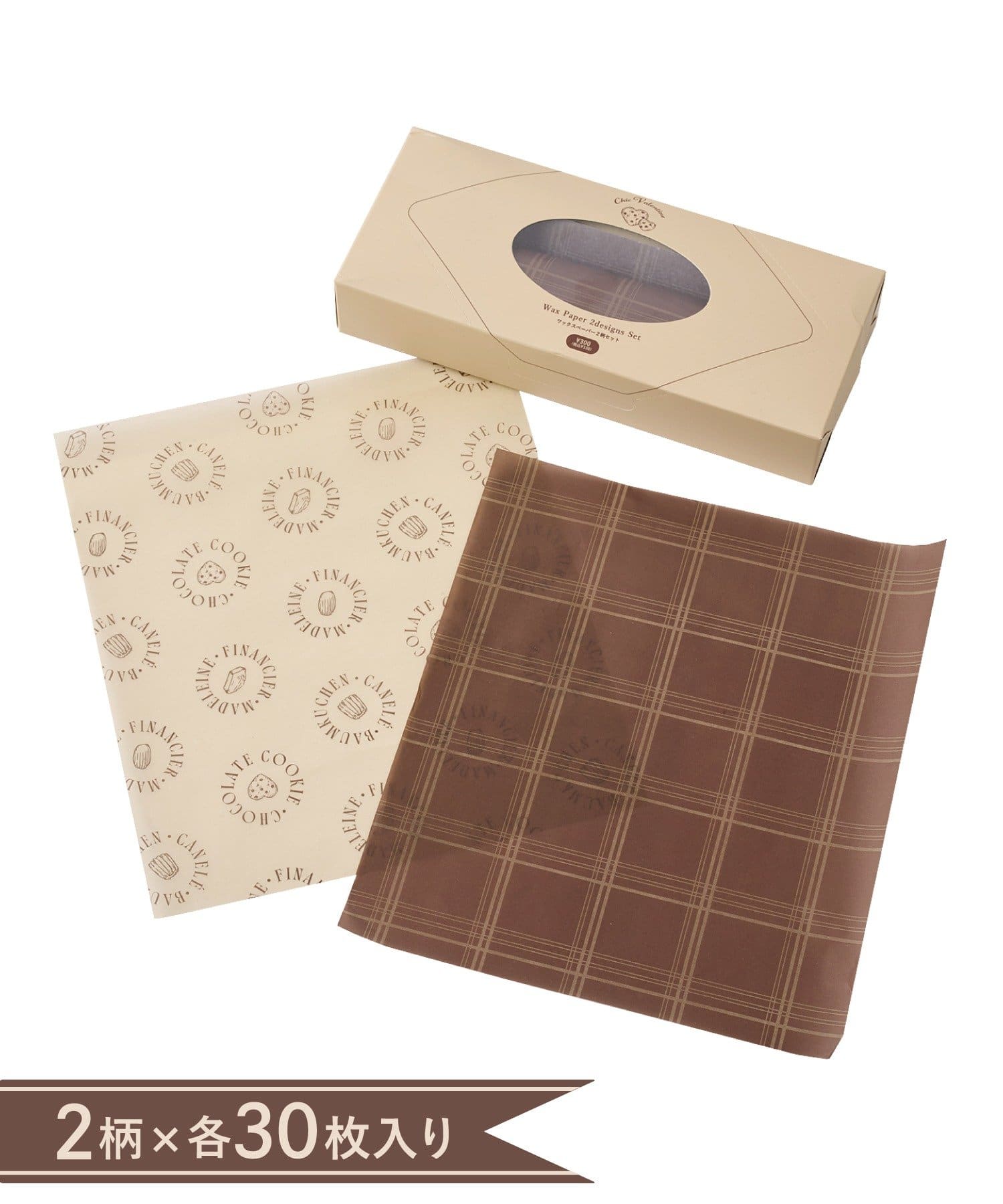 3COINS(スリーコインズ) ワックスペーパー2柄セット／Valentine