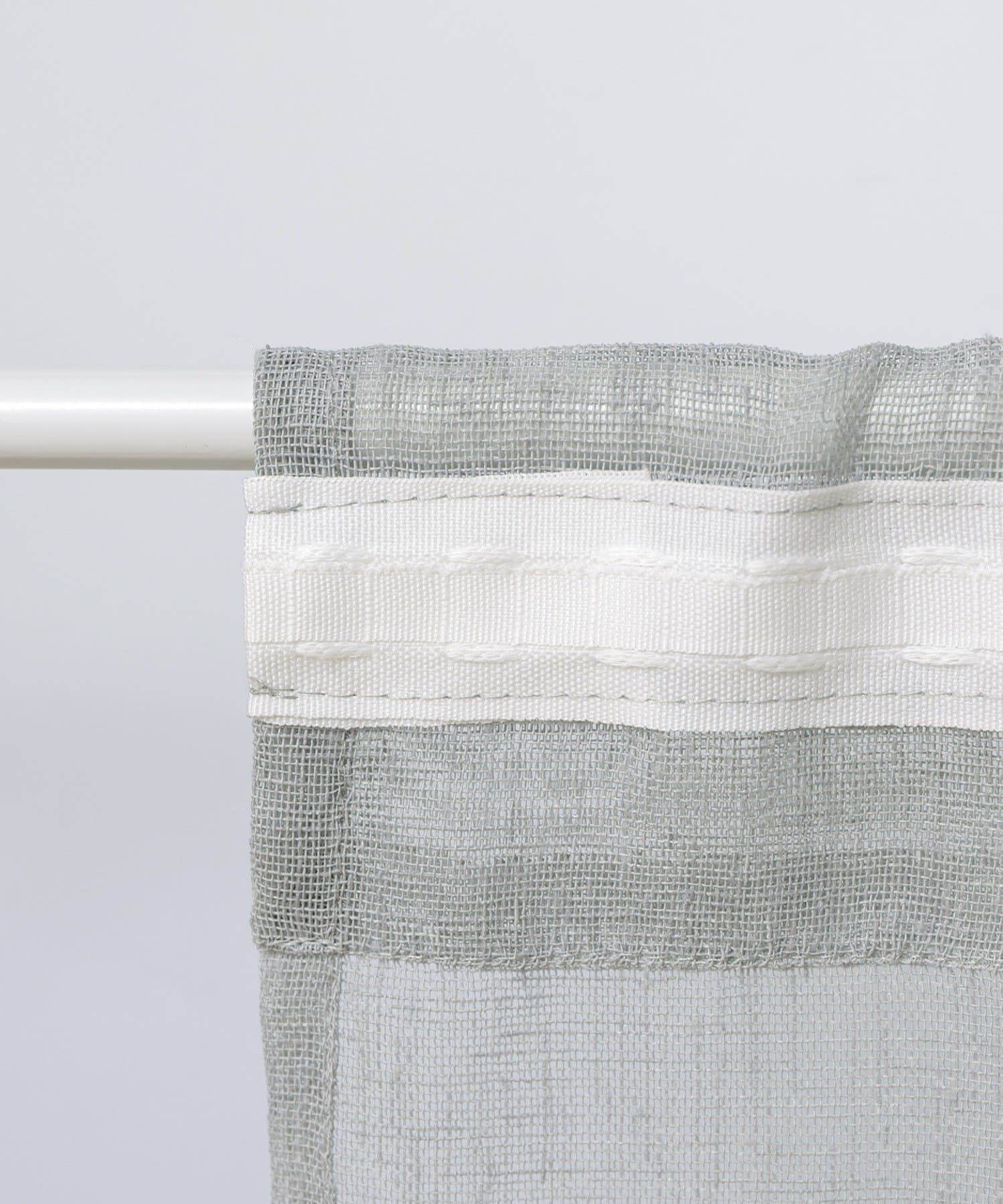 3COINS(スリーコインズ) 麻風スタイルカーテン：180×100cm