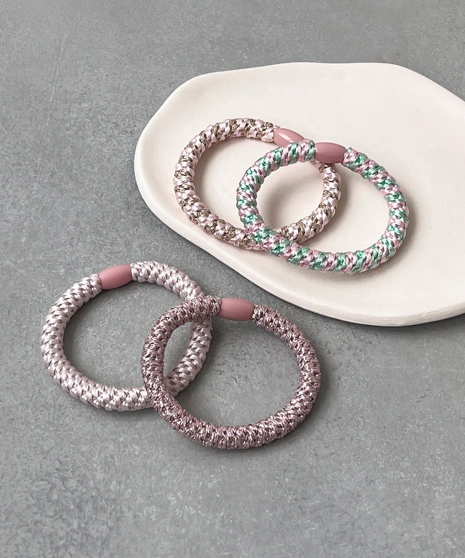 3COINS(スリーコインズ) ラメMIXポニー4個セット