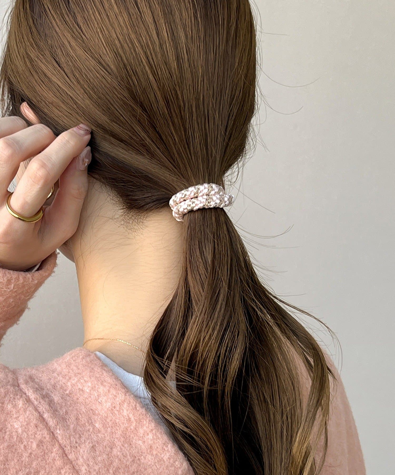 3COINS(スリーコインズ) ラメMIXポニー4個セット