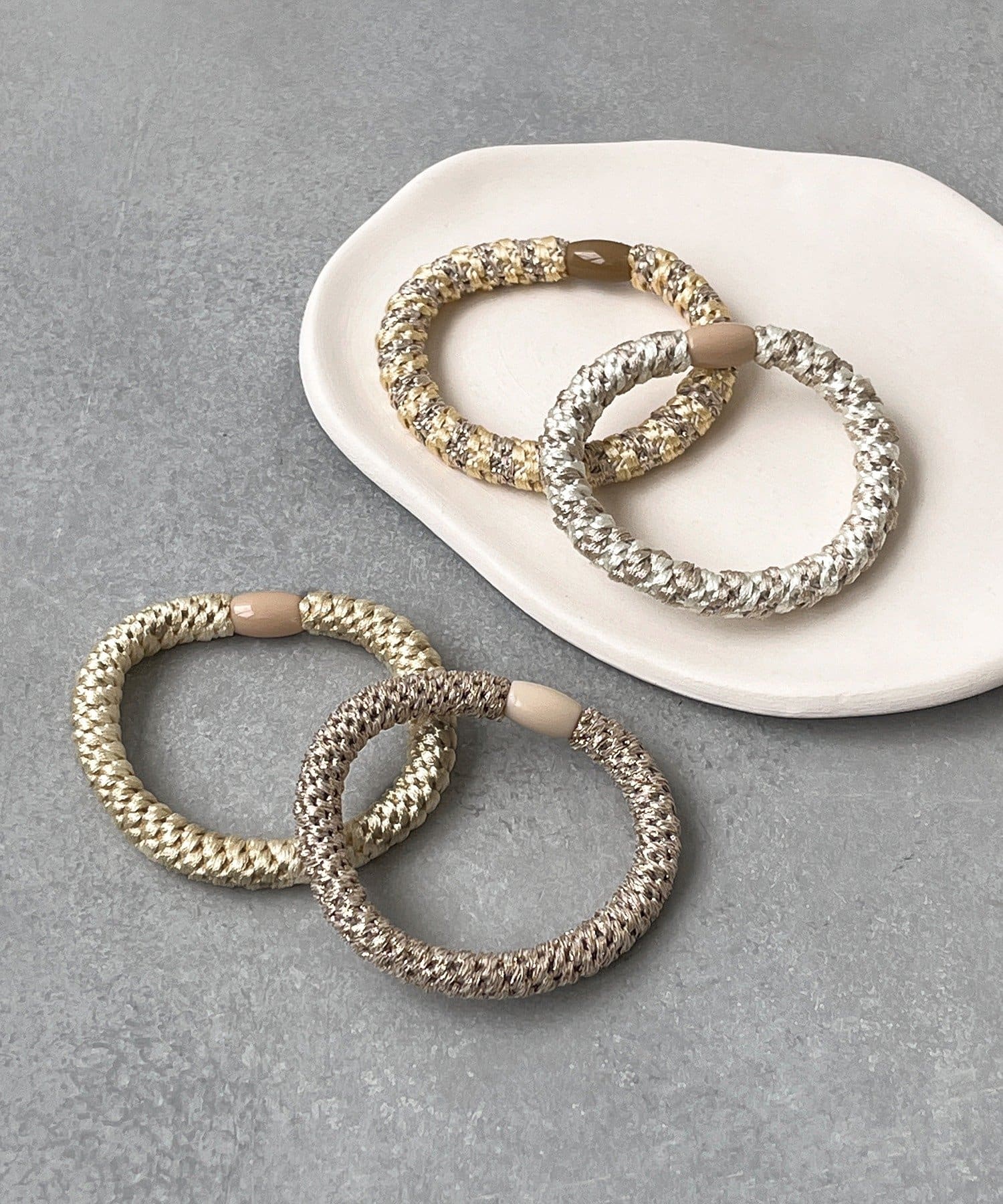 3COINS(スリーコインズ) ラメMIXポニー4個セット