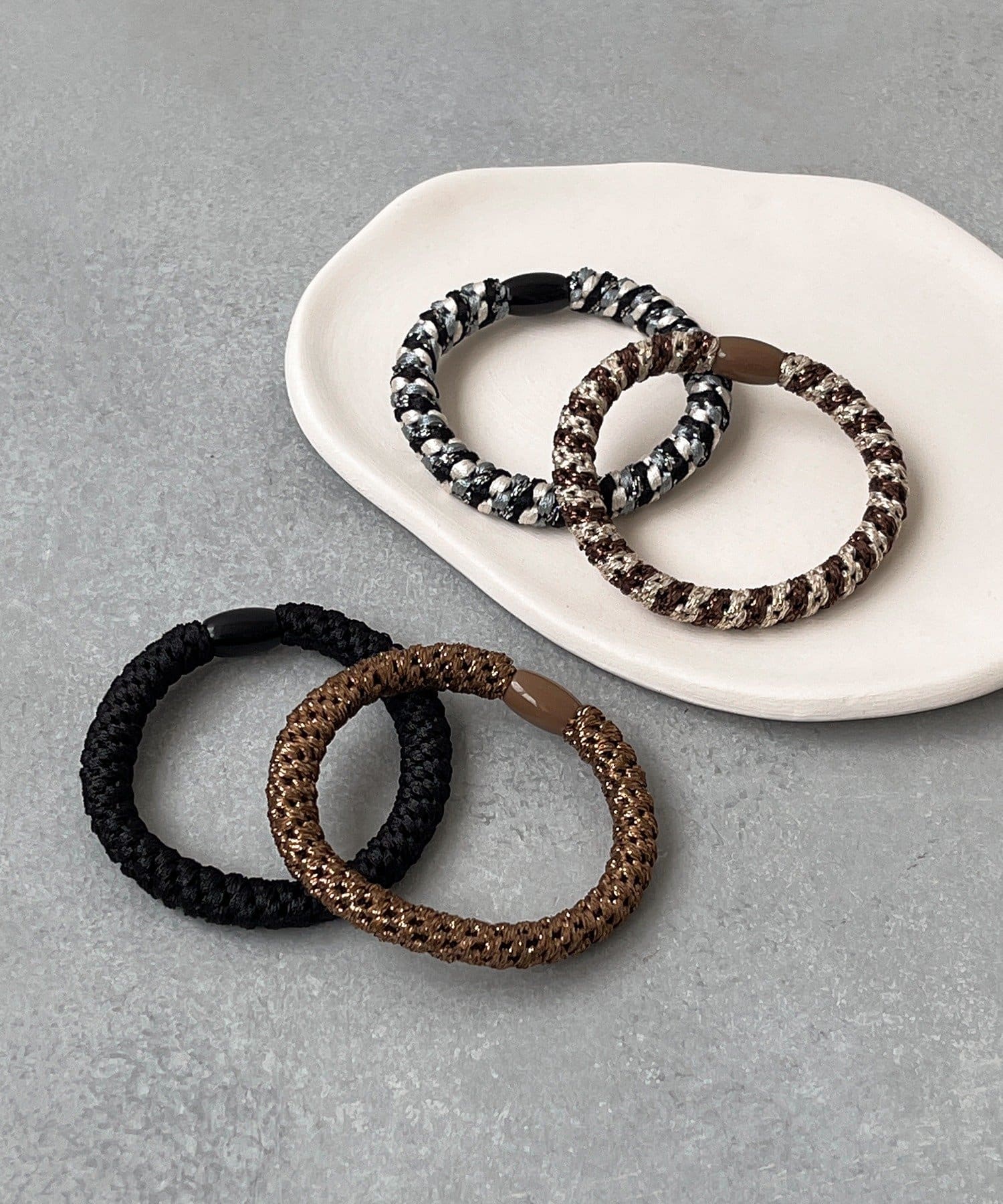 3COINS(スリーコインズ) ラメMIXポニー4個セット