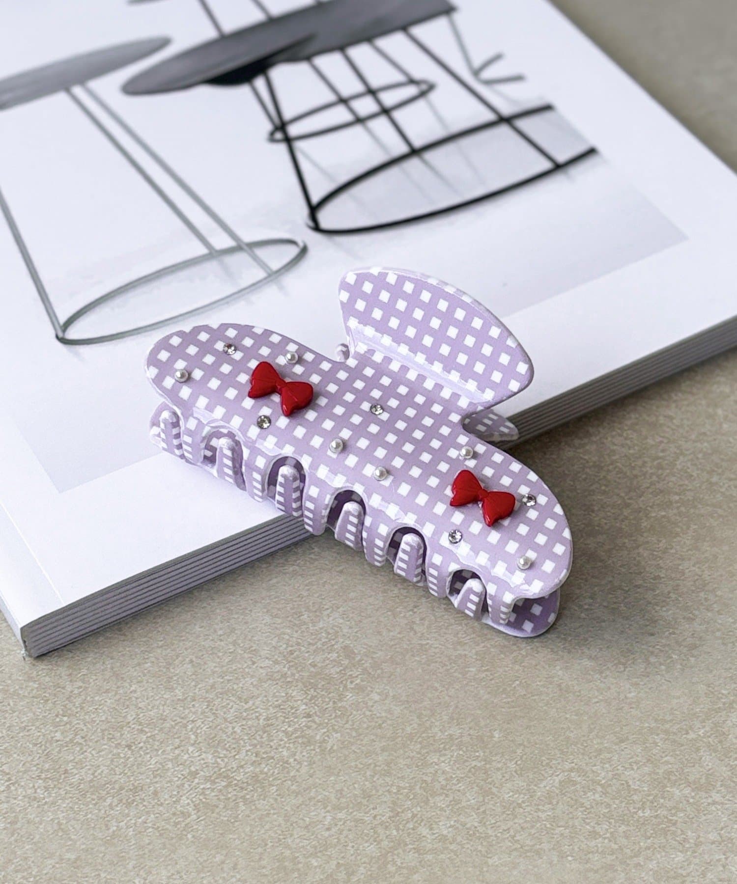 3COINS(スリーコインズ) リボン付チェックバンス