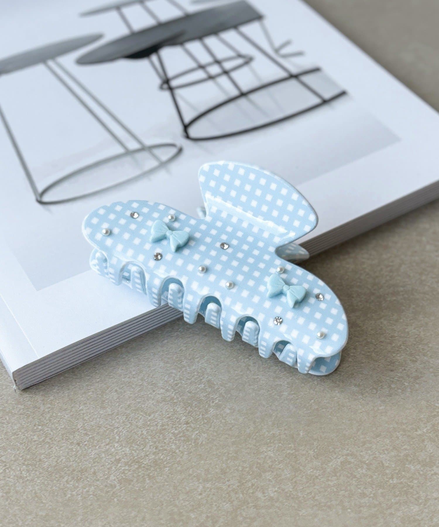 3COINS(スリーコインズ) リボン付チェックバンス