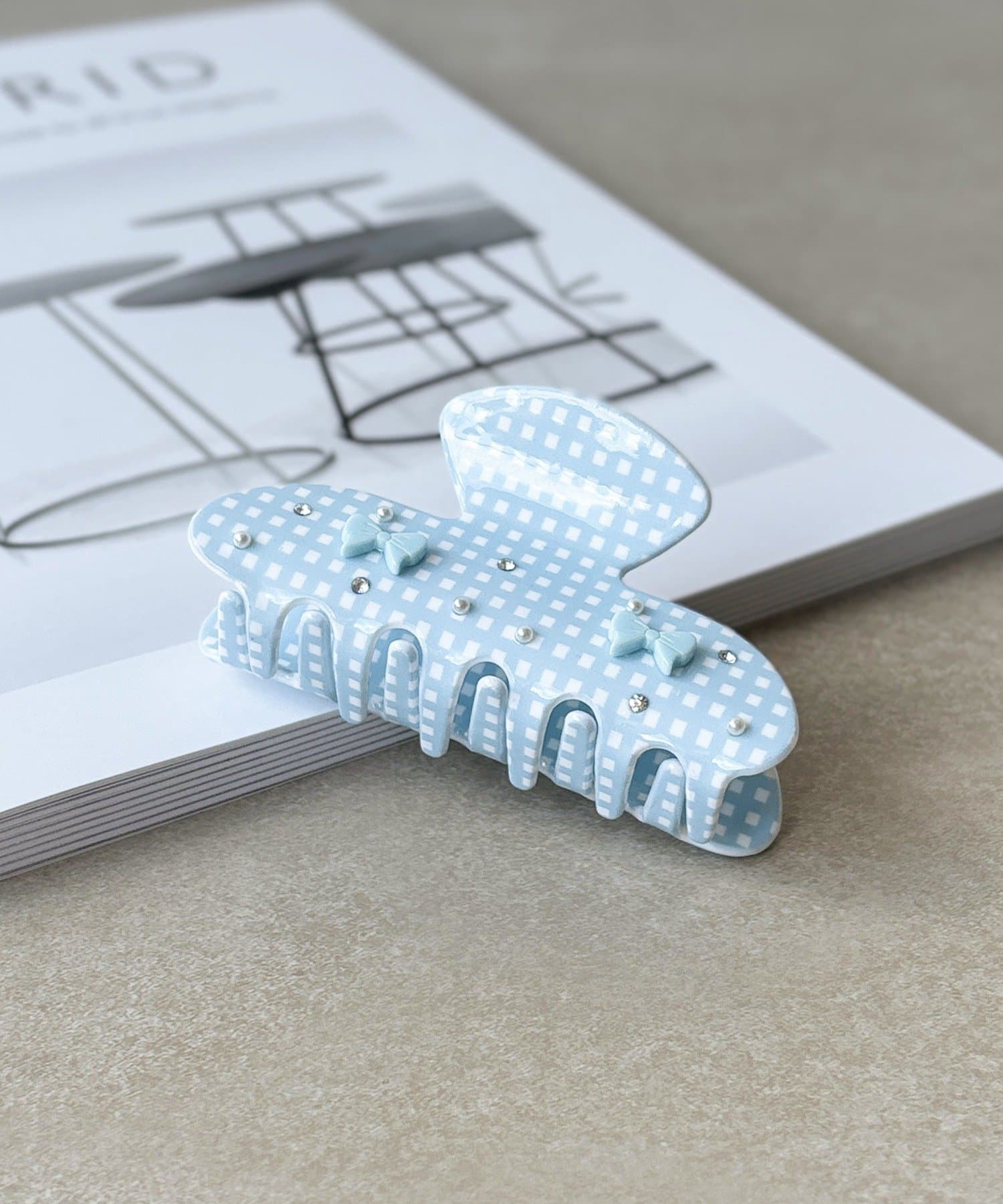 3COINS(スリーコインズ) リボン付チェックバンス