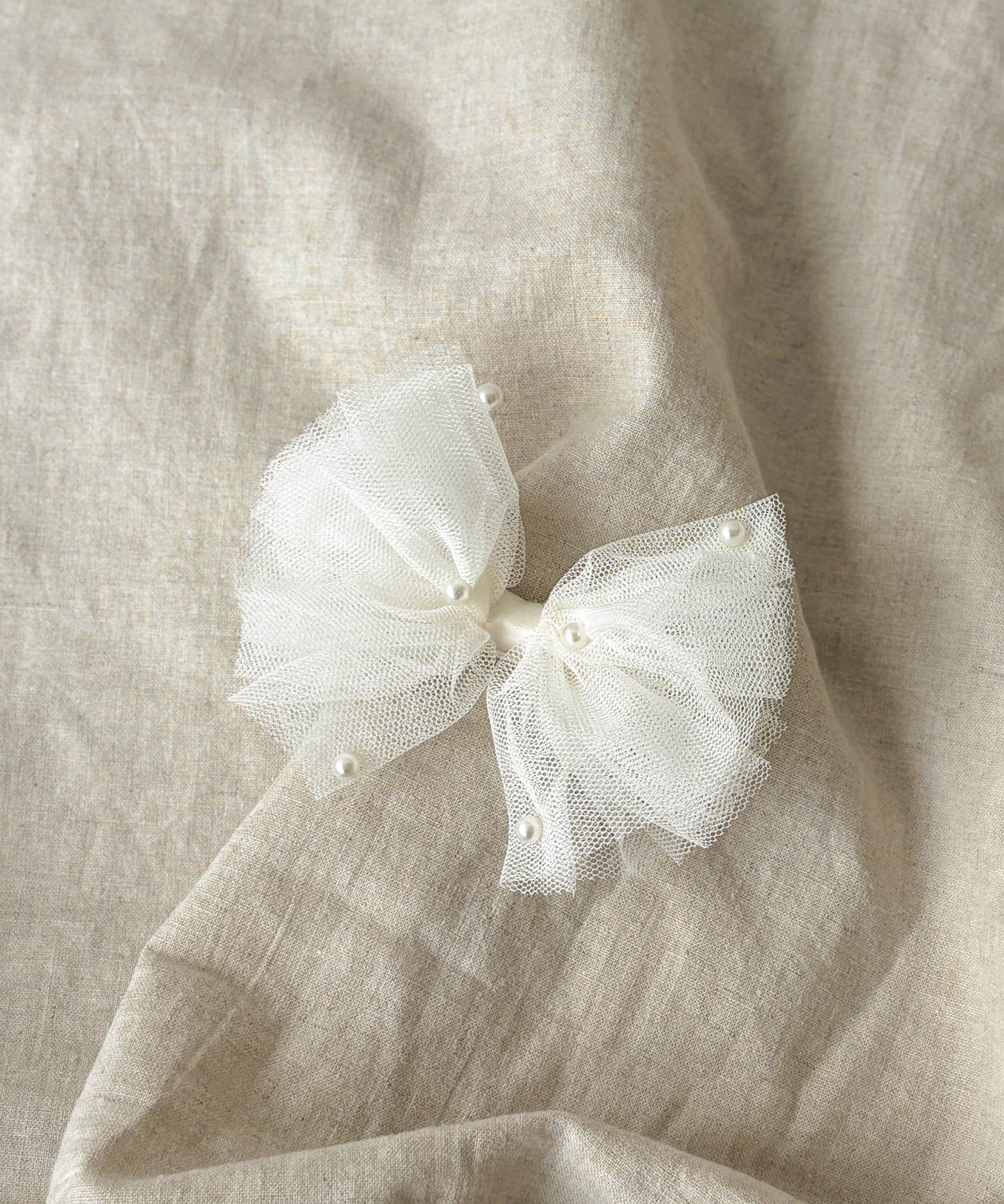 3COINS(スリーコインズ) パール付チュールリボンクリップ／KIDS