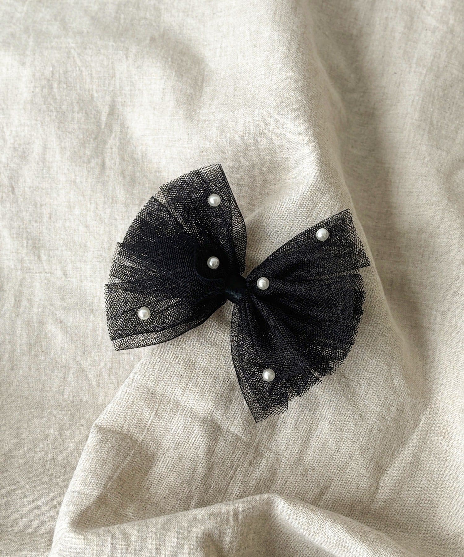 3COINS(スリーコインズ) パール付チュールリボンクリップ／KIDS