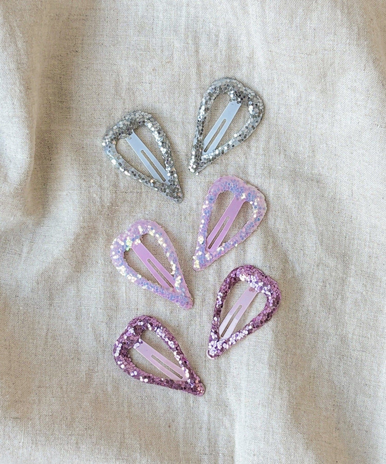 3COINS(スリーコインズ) ラメハートパッチンピン6個セット／KIDS