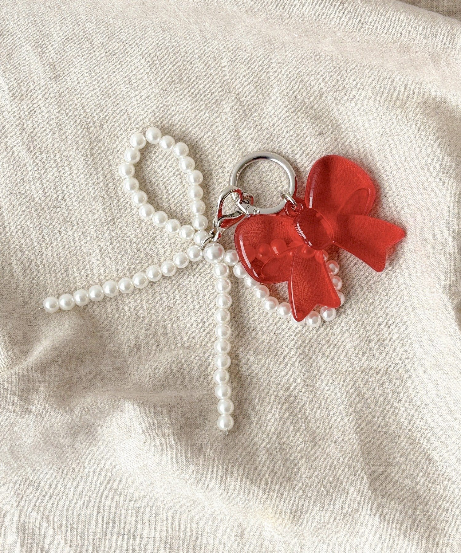 3COINS(スリーコインズ) ダブルリボンキーホルダー