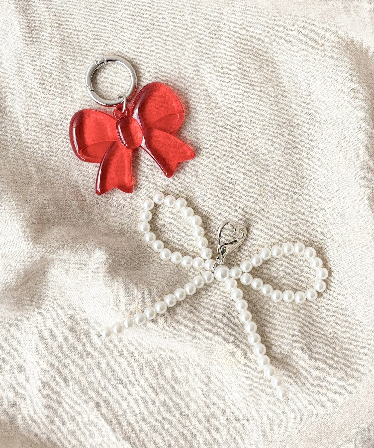 3COINS(スリーコインズ) ダブルリボンキーホルダー