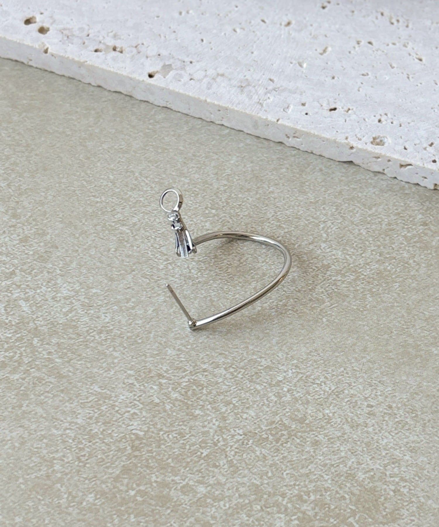 3COINS(スリーコインズ) メタルラインフープピアス