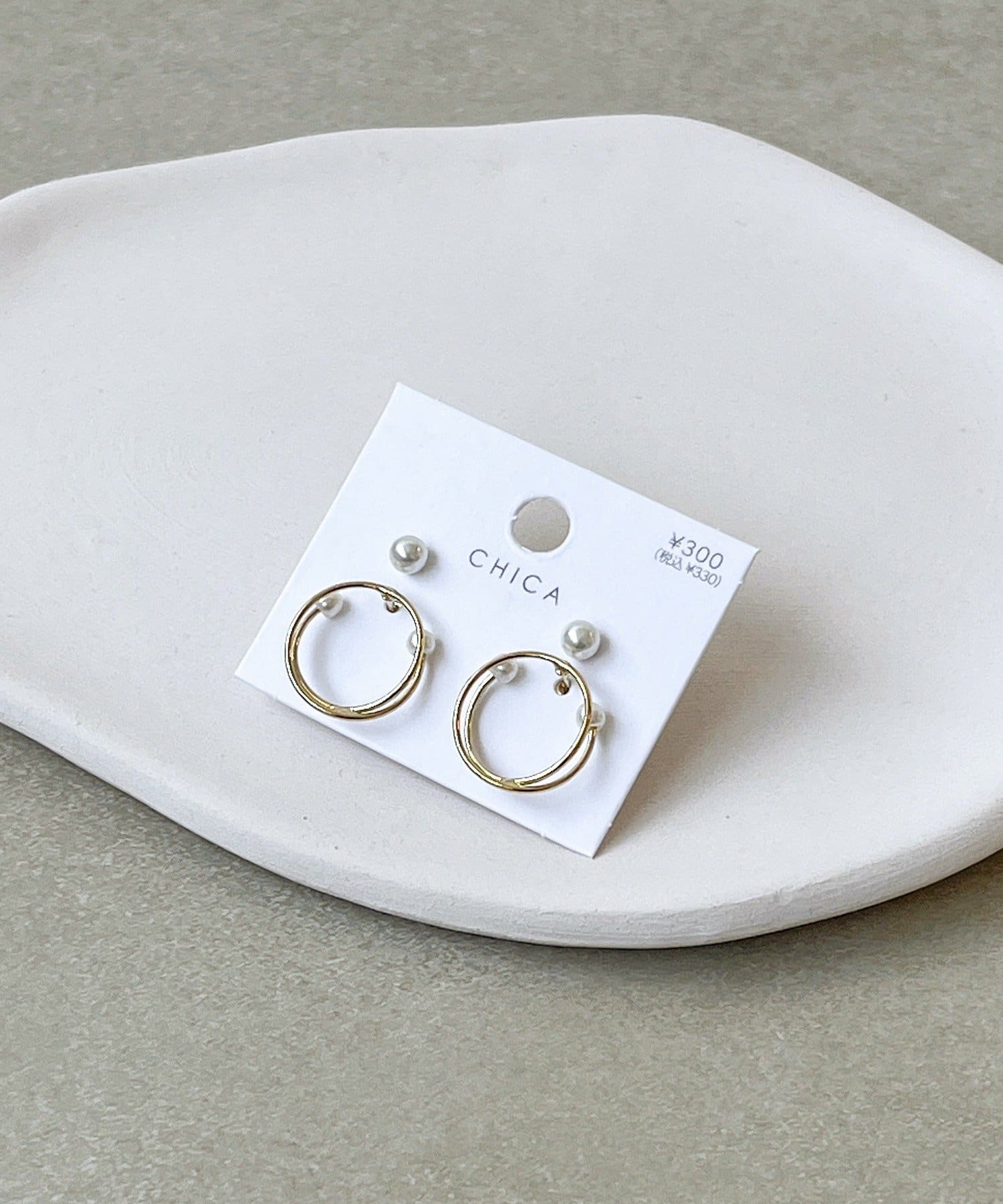 3COINS(スリーコインズ) パールラウンドピアス4個セット