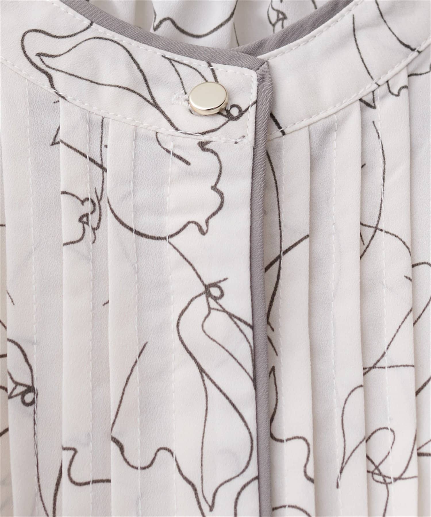 natural couture(ナチュラルクチュール) 配色パイピングタックブラウス