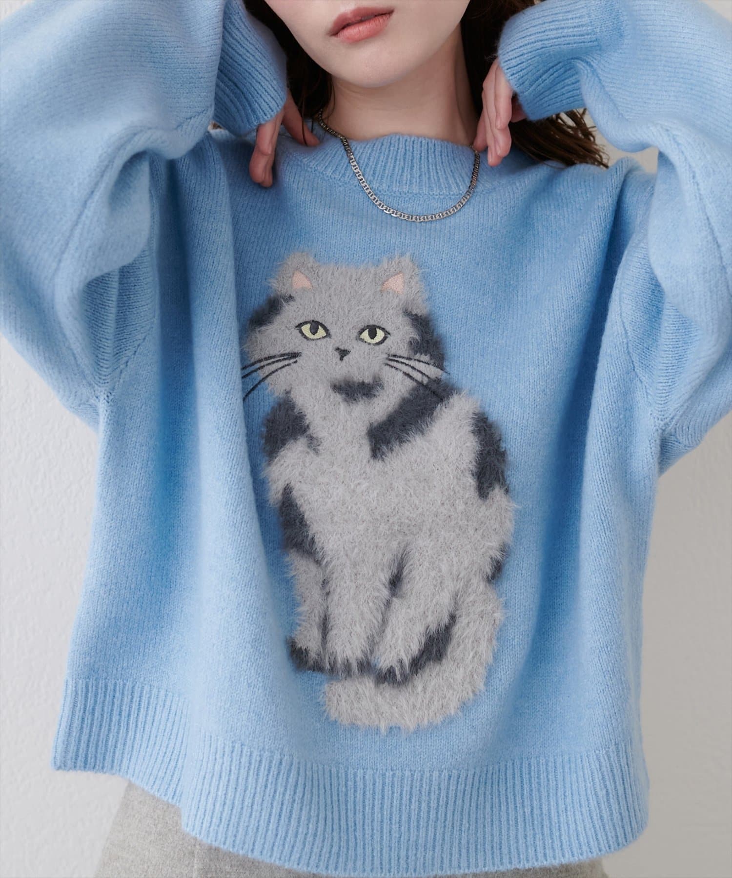 natural couture(ナチュラルクチュール) もしゃねこニットプルオーバー