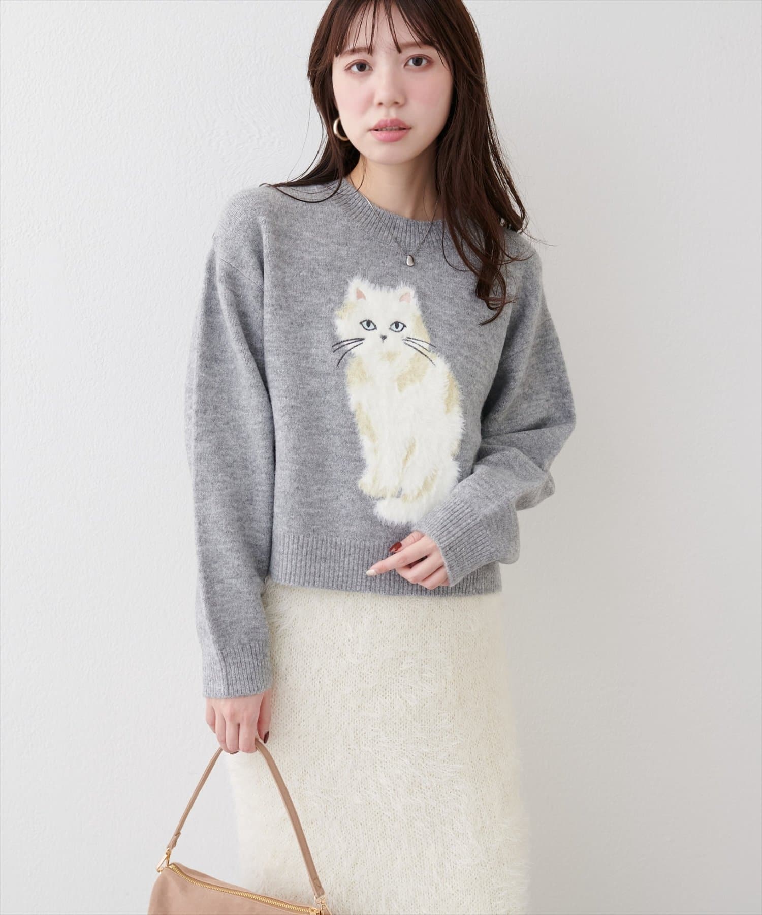 natural couture(ナチュラルクチュール) もしゃねこニットプルオーバー