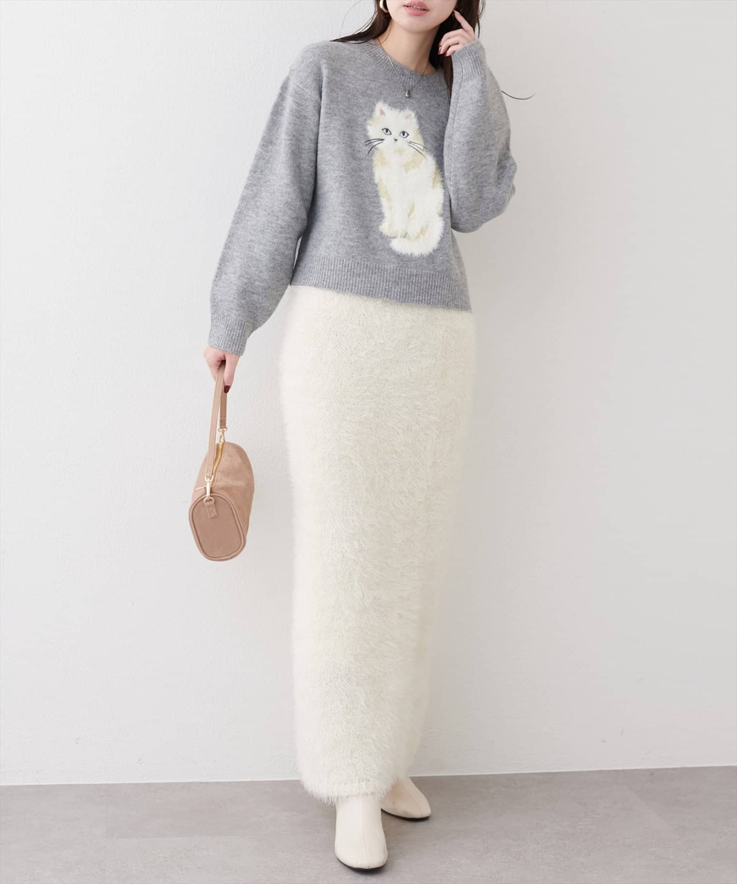 natural couture(ナチュラルクチュール) もしゃねこニットプルオーバー