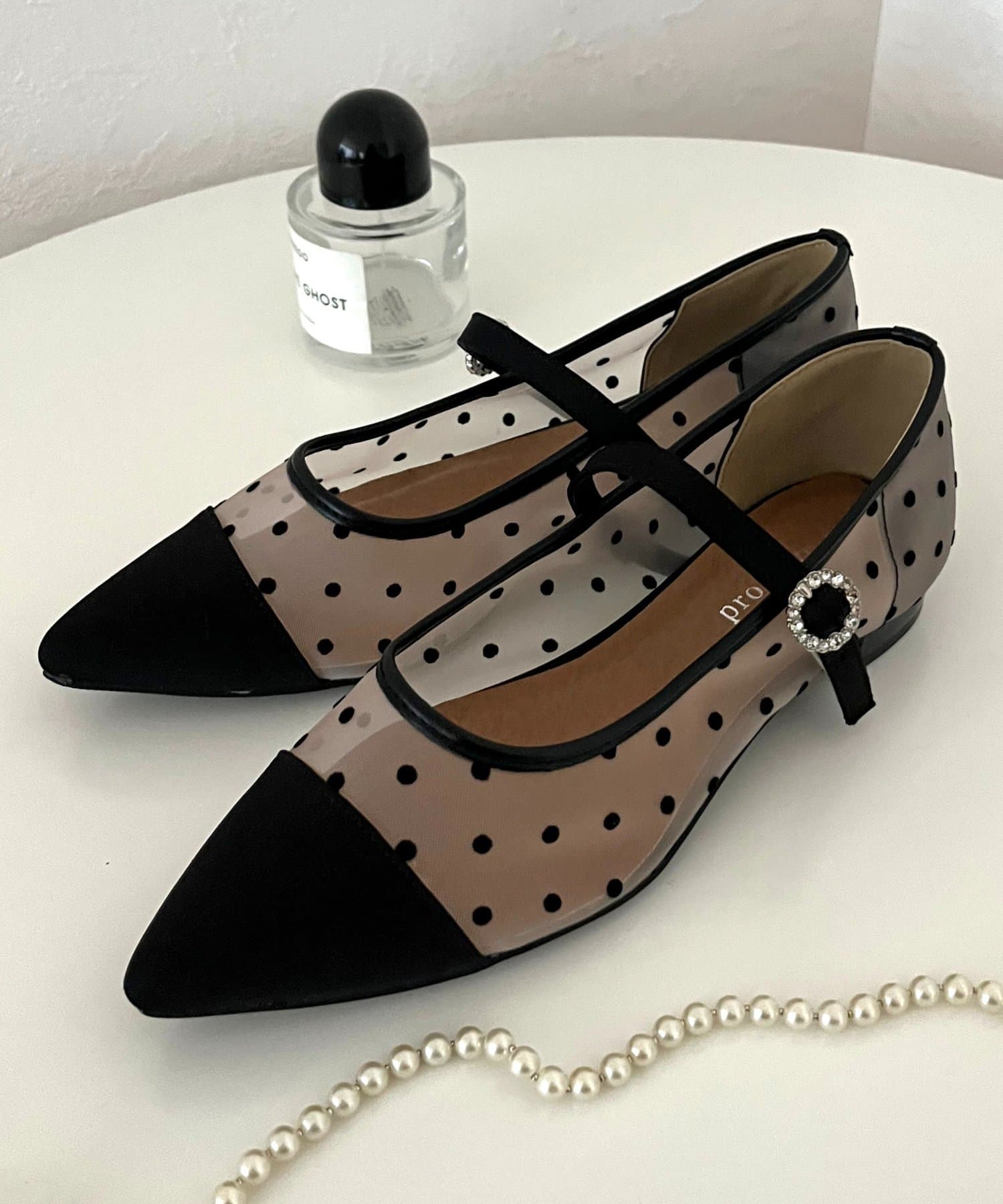 prose verse(プロズヴェール) シアードットビジューストラップパンプス