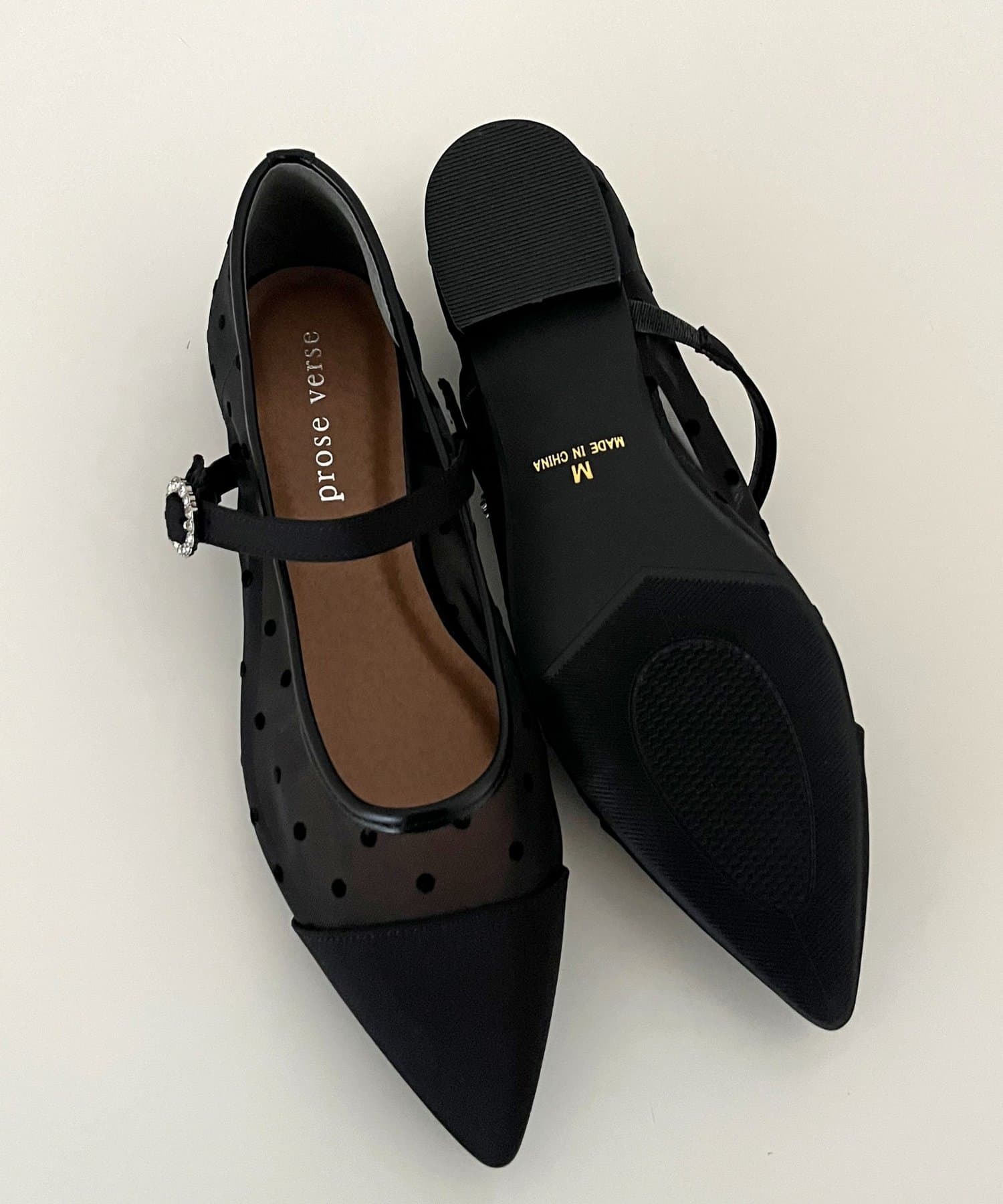 prose verse(プロズヴェール) シアードットビジューストラップパンプス